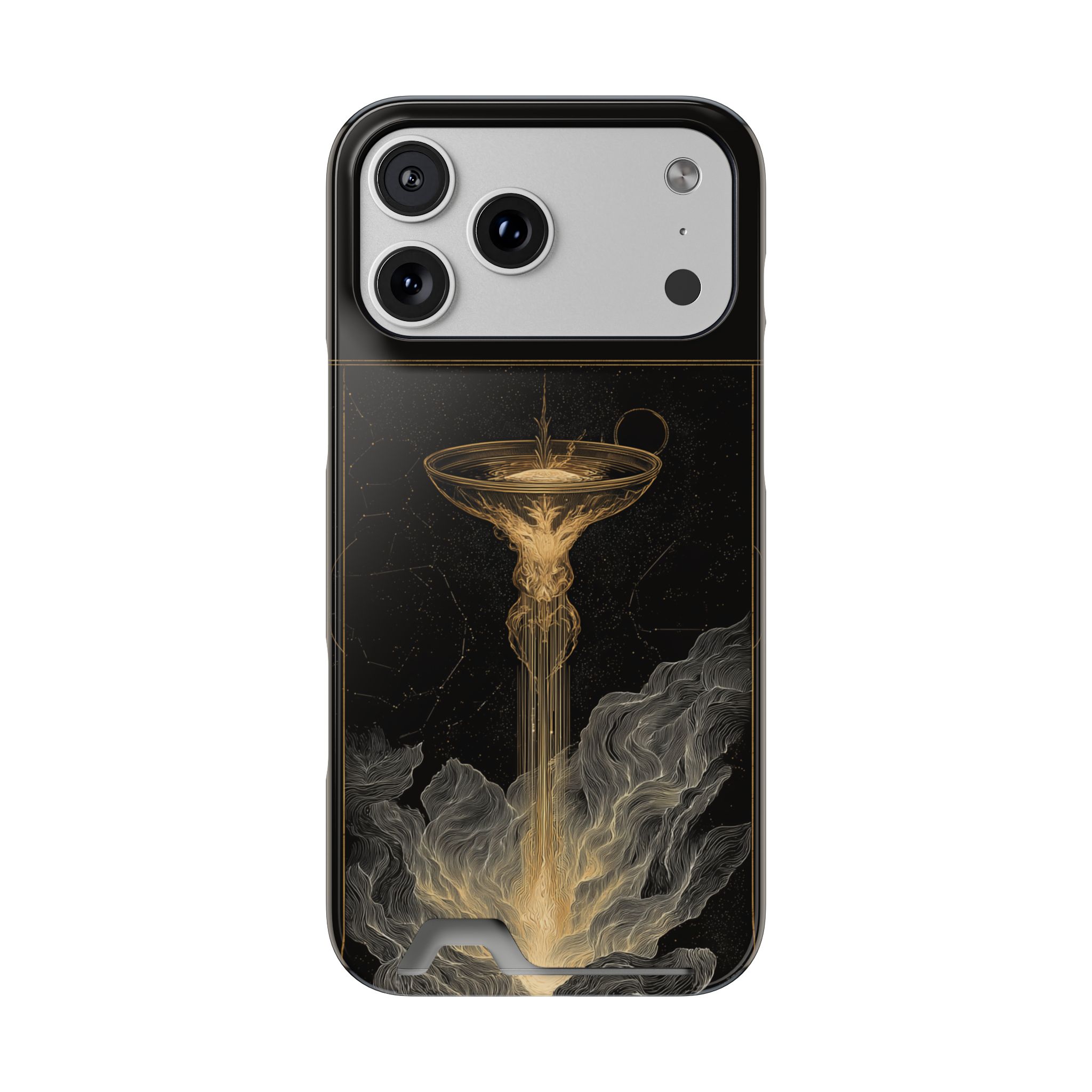 Aquarius Zodiac Phone Case with Card Holder – Celestial Gold Water Bearer - Image 88
