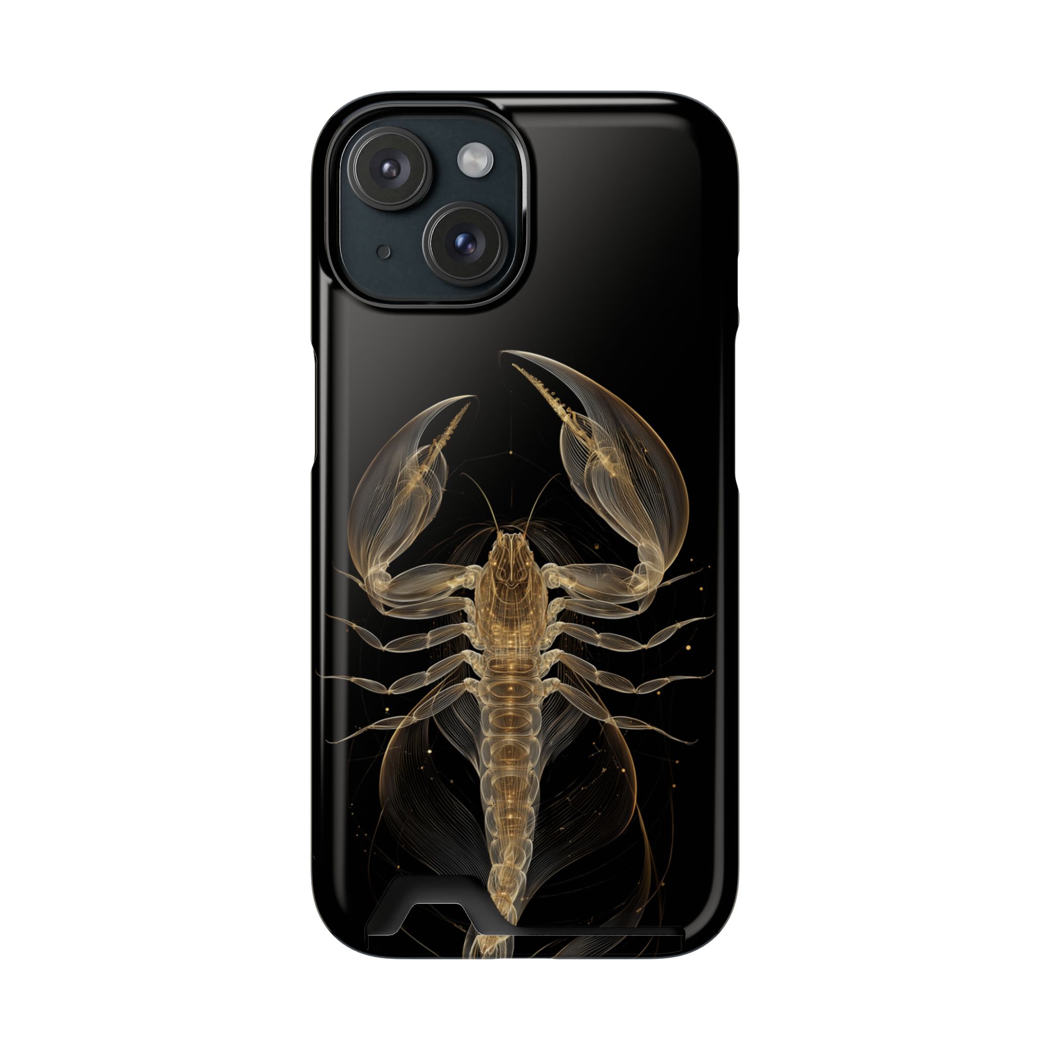 Scorpio Zodiac Phone Case with Card Holder – Celestial Gold Scorpion - Image 97