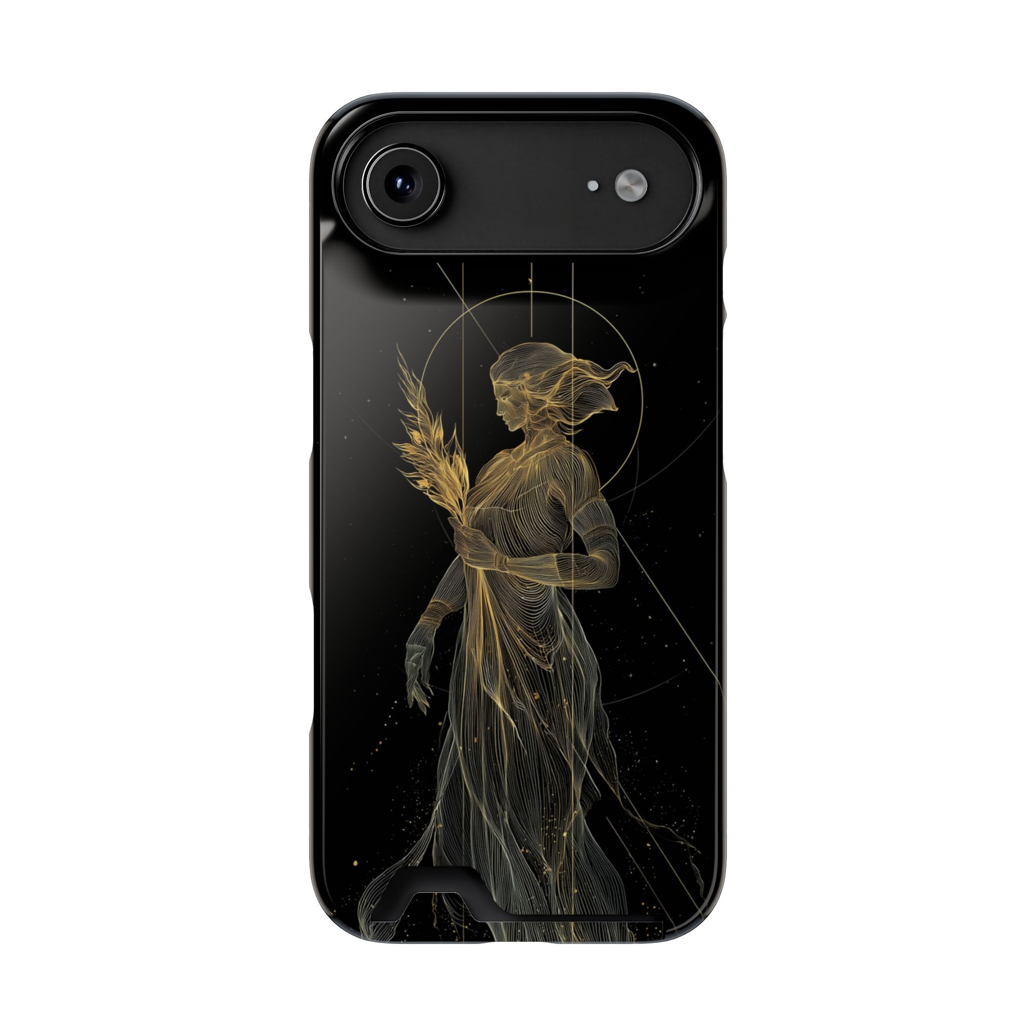Virgo Zodiac Phone Case with Card Holder – Celestial Gold Maiden - Image 86