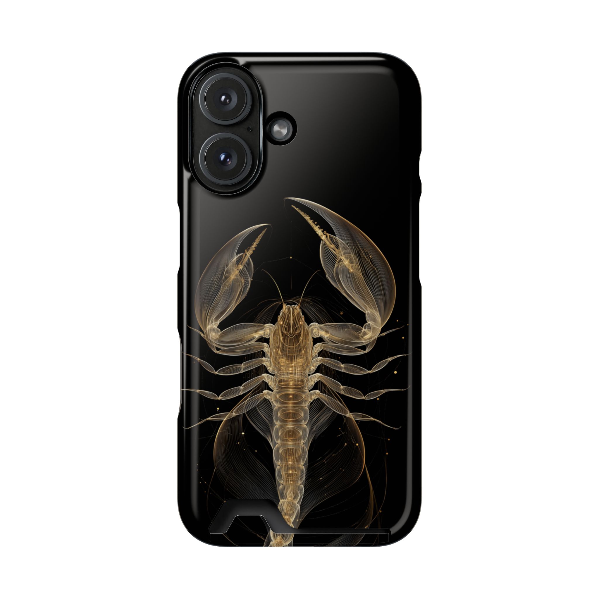 Scorpio Zodiac Phone Case with Card Holder – Celestial Gold Scorpion - Image 105