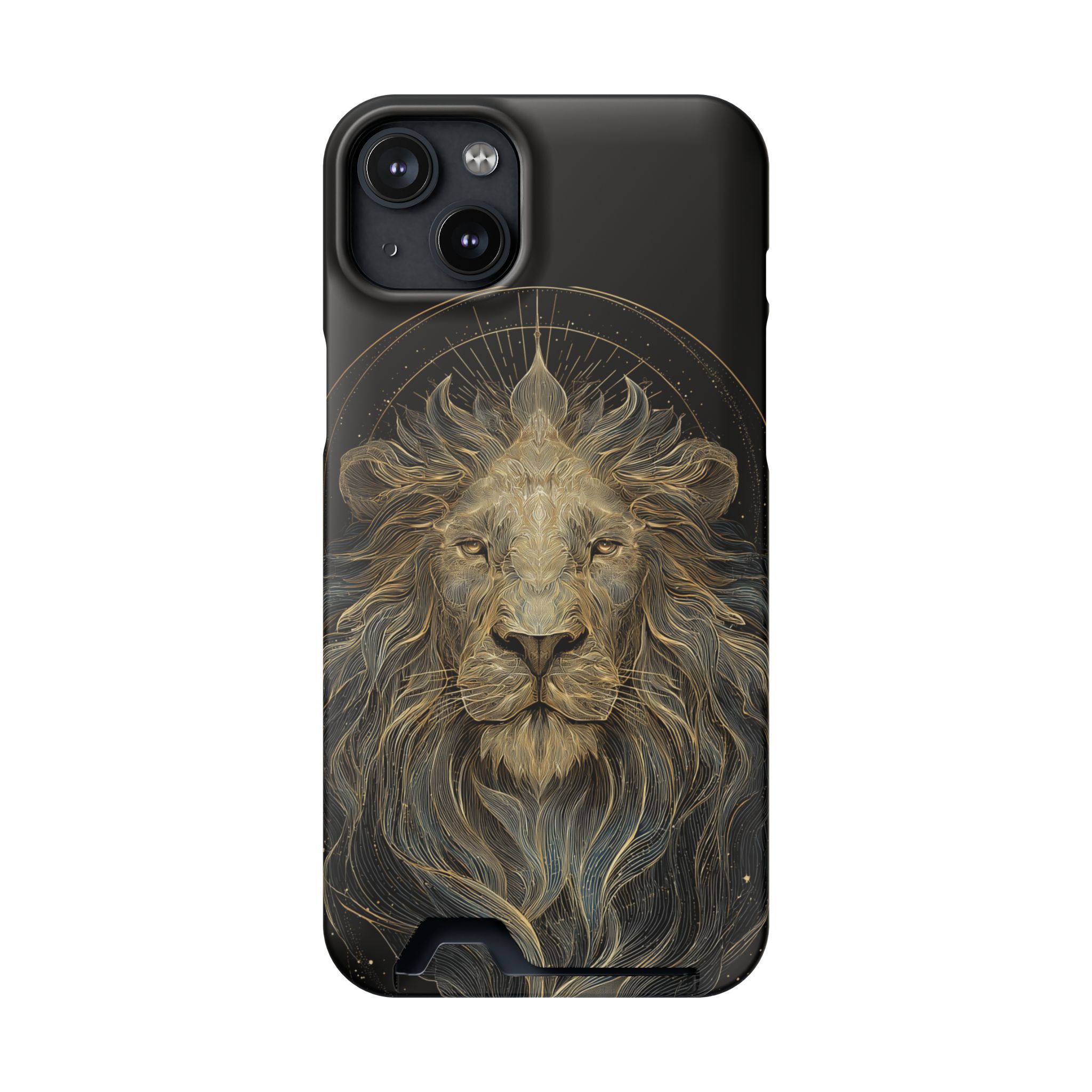 Leo Zodiac Phone Case with Card Holder – Celestial Gold Lion - Image 91