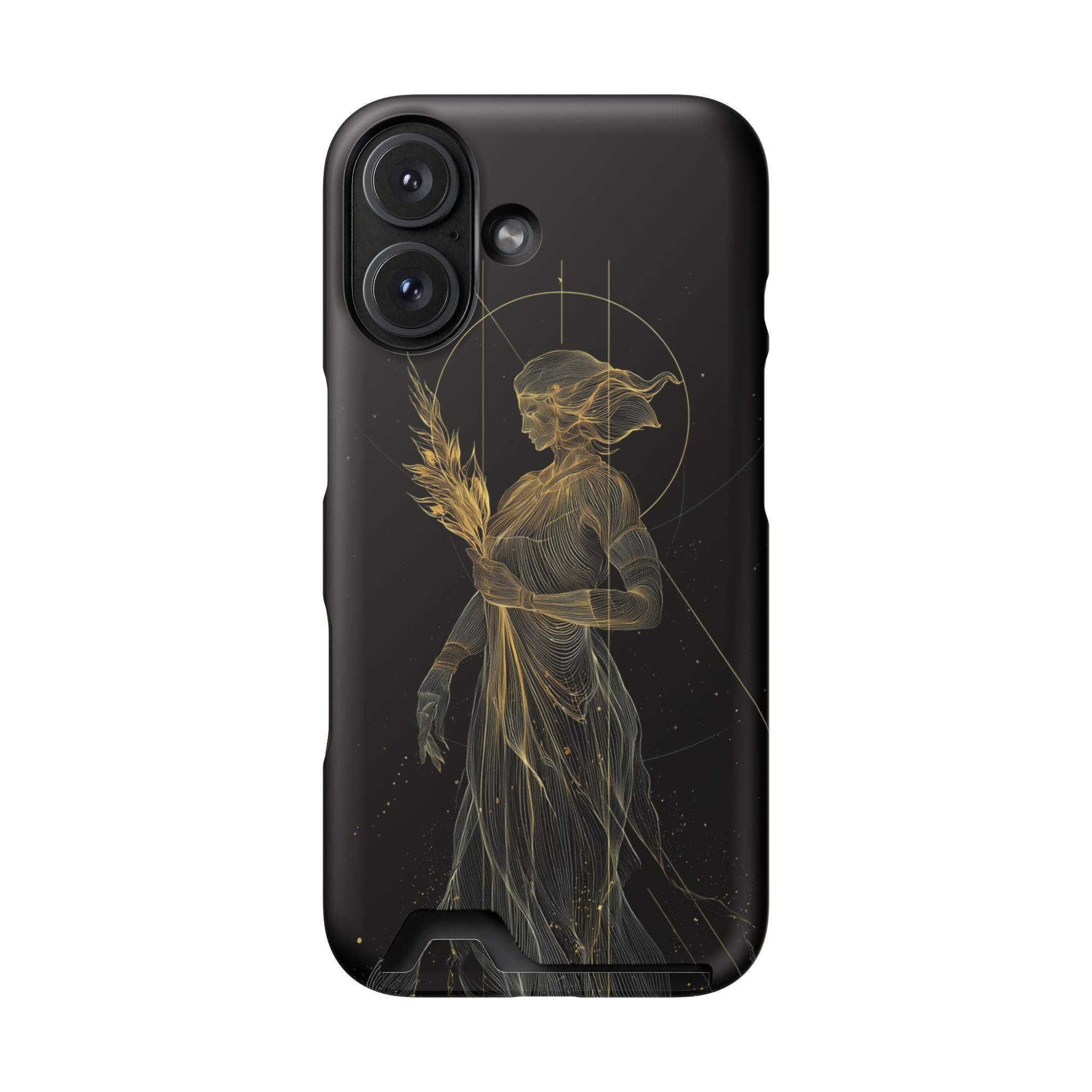 Virgo Zodiac Phone Case with Card Holder – Celestial Gold Maiden - Image 106