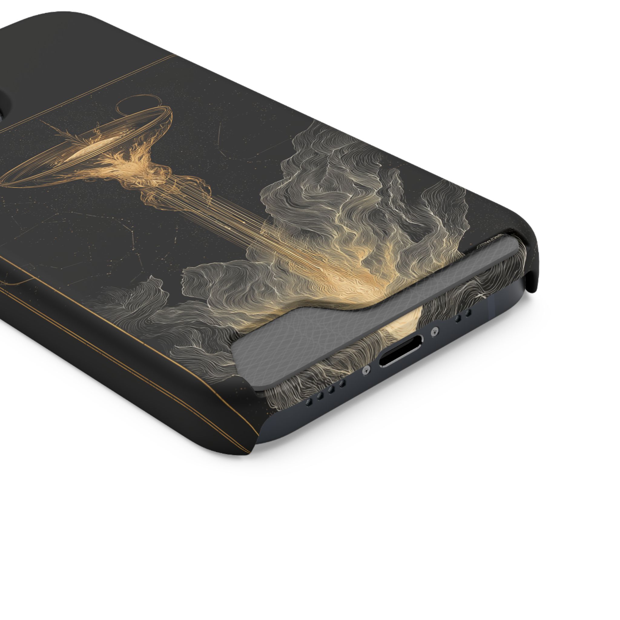 Aquarius Zodiac Phone Case with Card Holder – Celestial Gold Water Bearer - Image 38