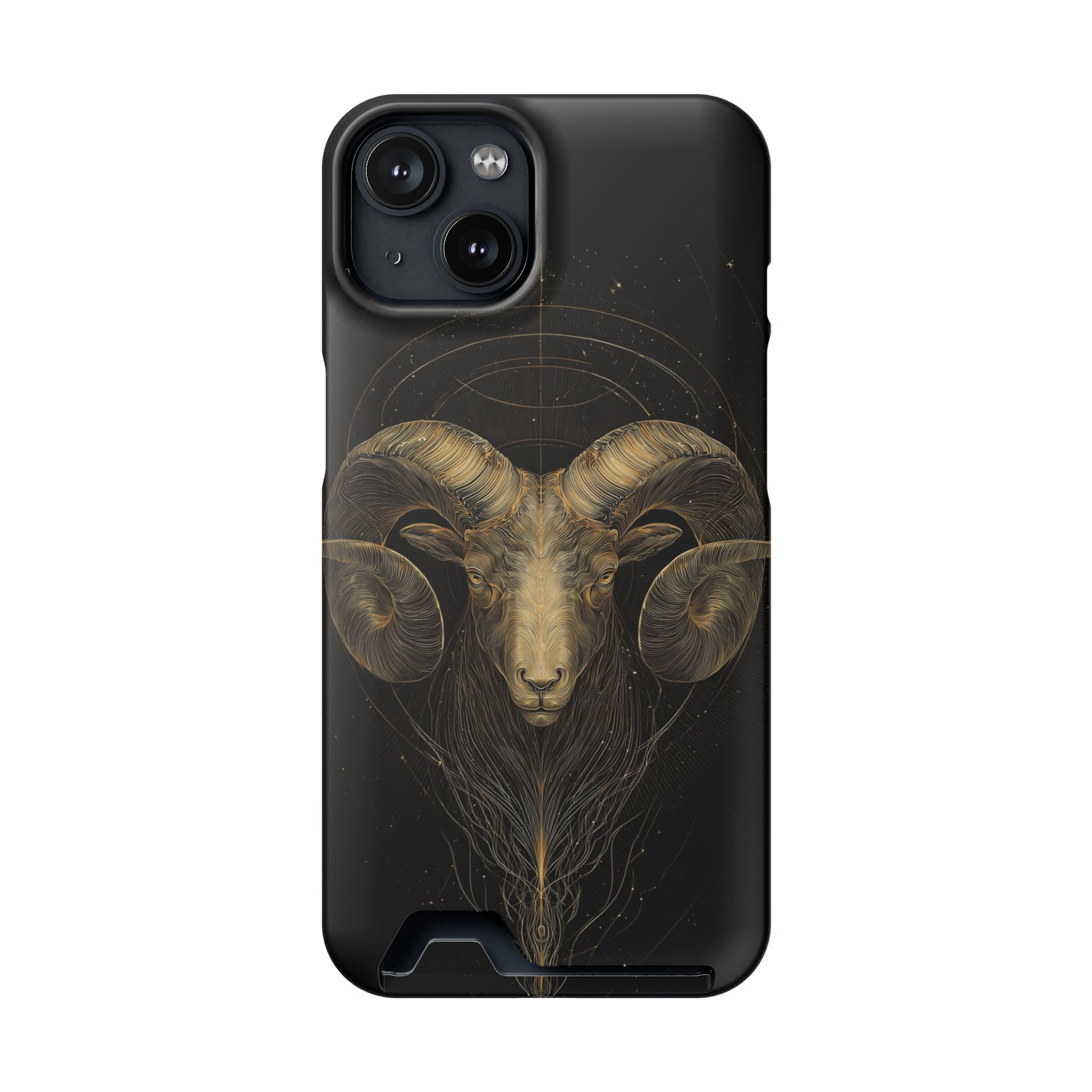 Aries Zodiac Phone Case with Card Holder – Celestial Gold Constellation - Image 89