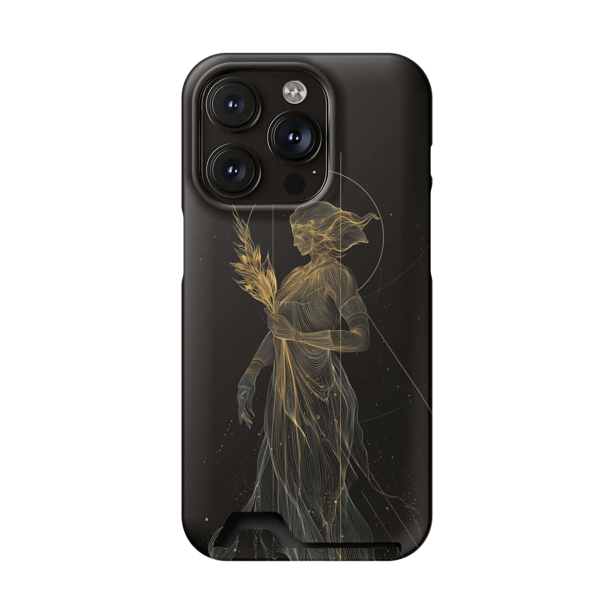 Virgo Zodiac Phone Case with Card Holder – Celestial Gold Maiden - Image 90