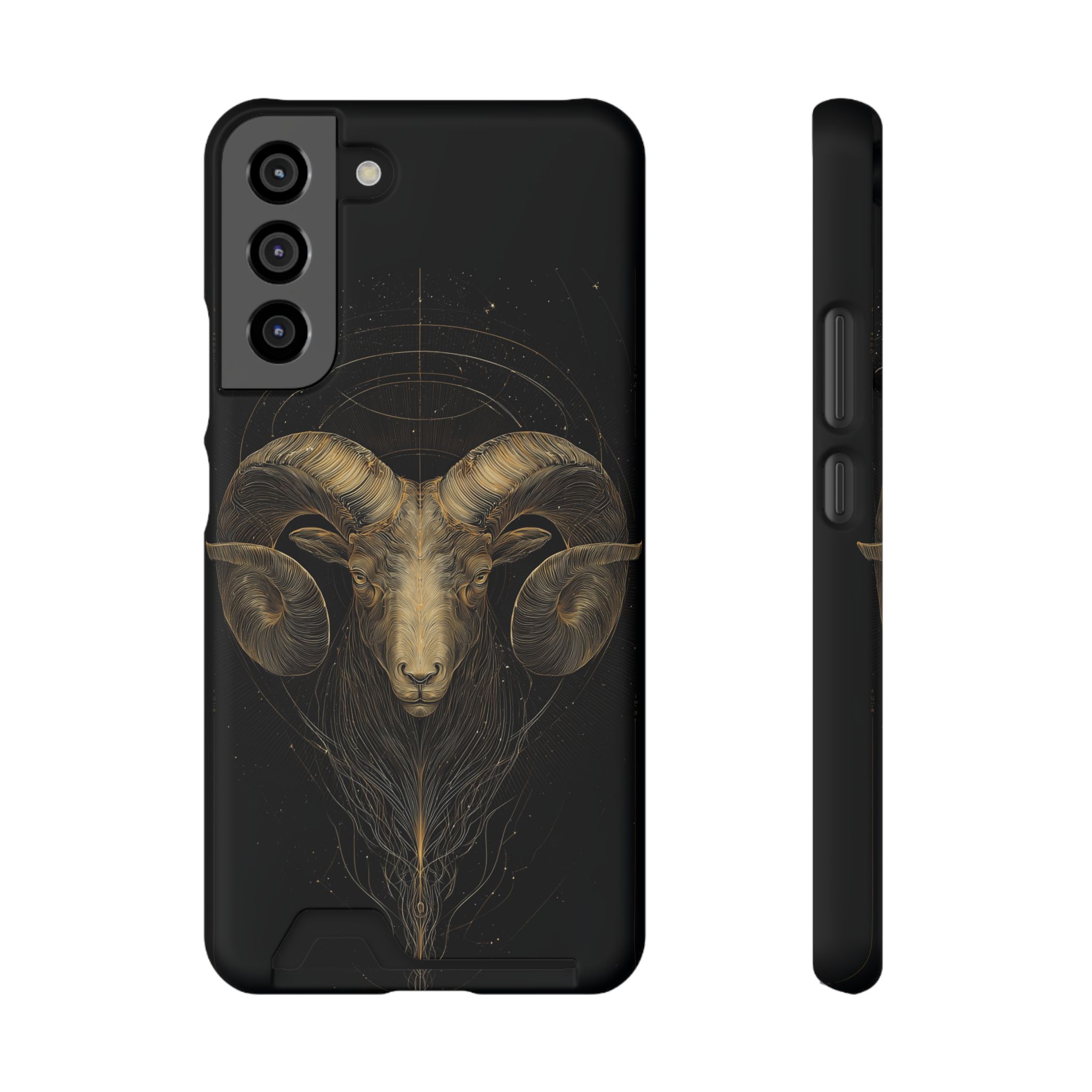 Aries Zodiac Phone Case with Card Holder – Celestial Gold Constellation - Image 13