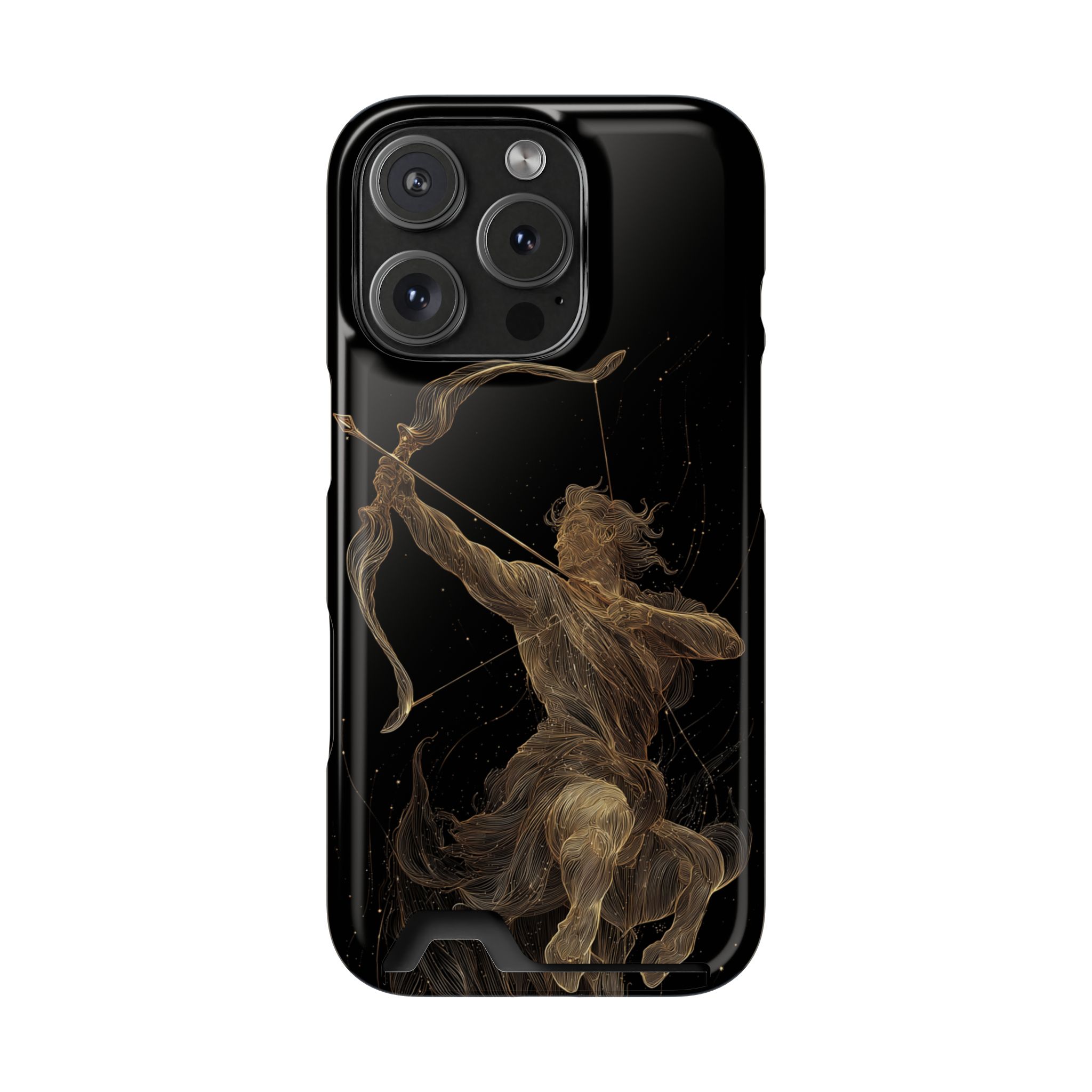 Sagittarius Zodiac Phone Case with Card Holder – Celestial Gold Archer - Image 107