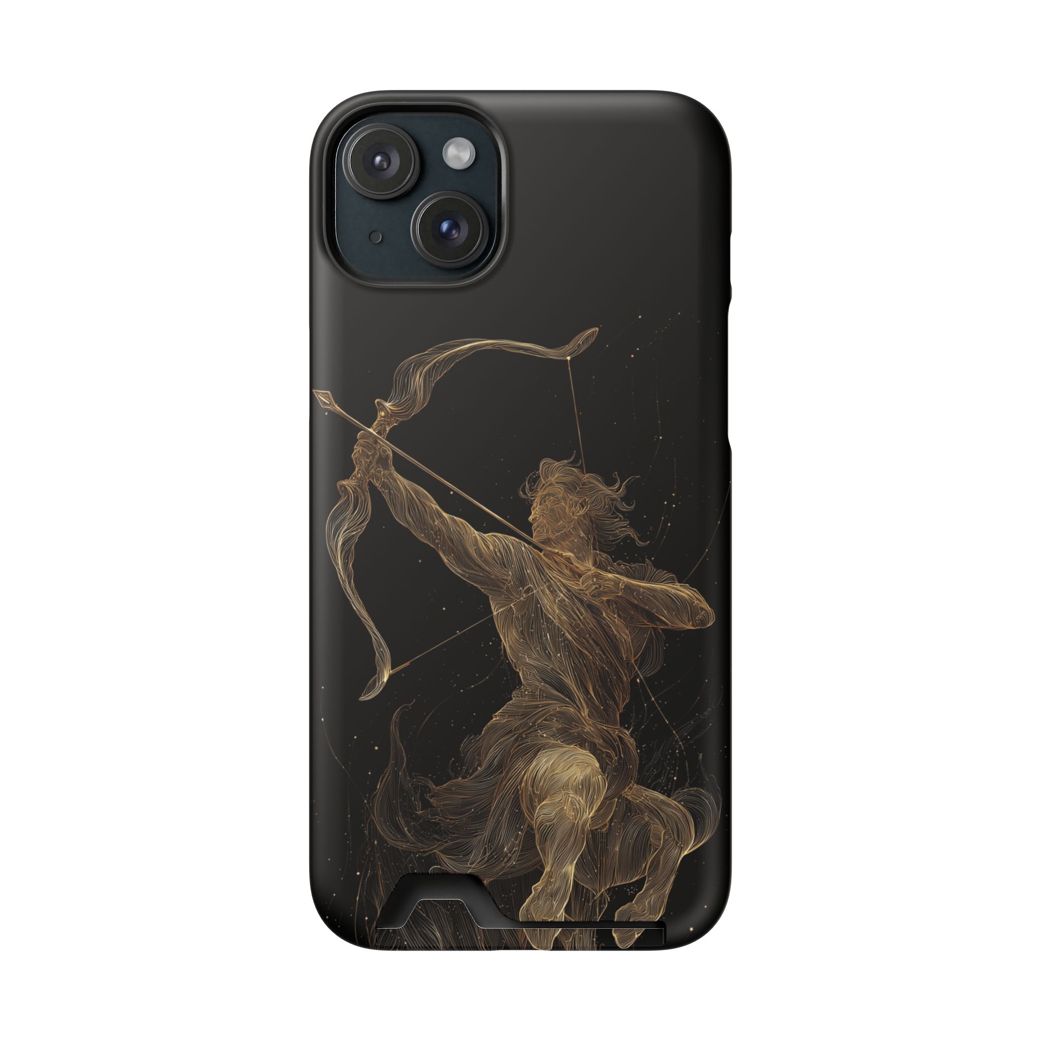 Sagittarius Zodiac Phone Case with Card Holder – Celestial Gold Archer - Image 102