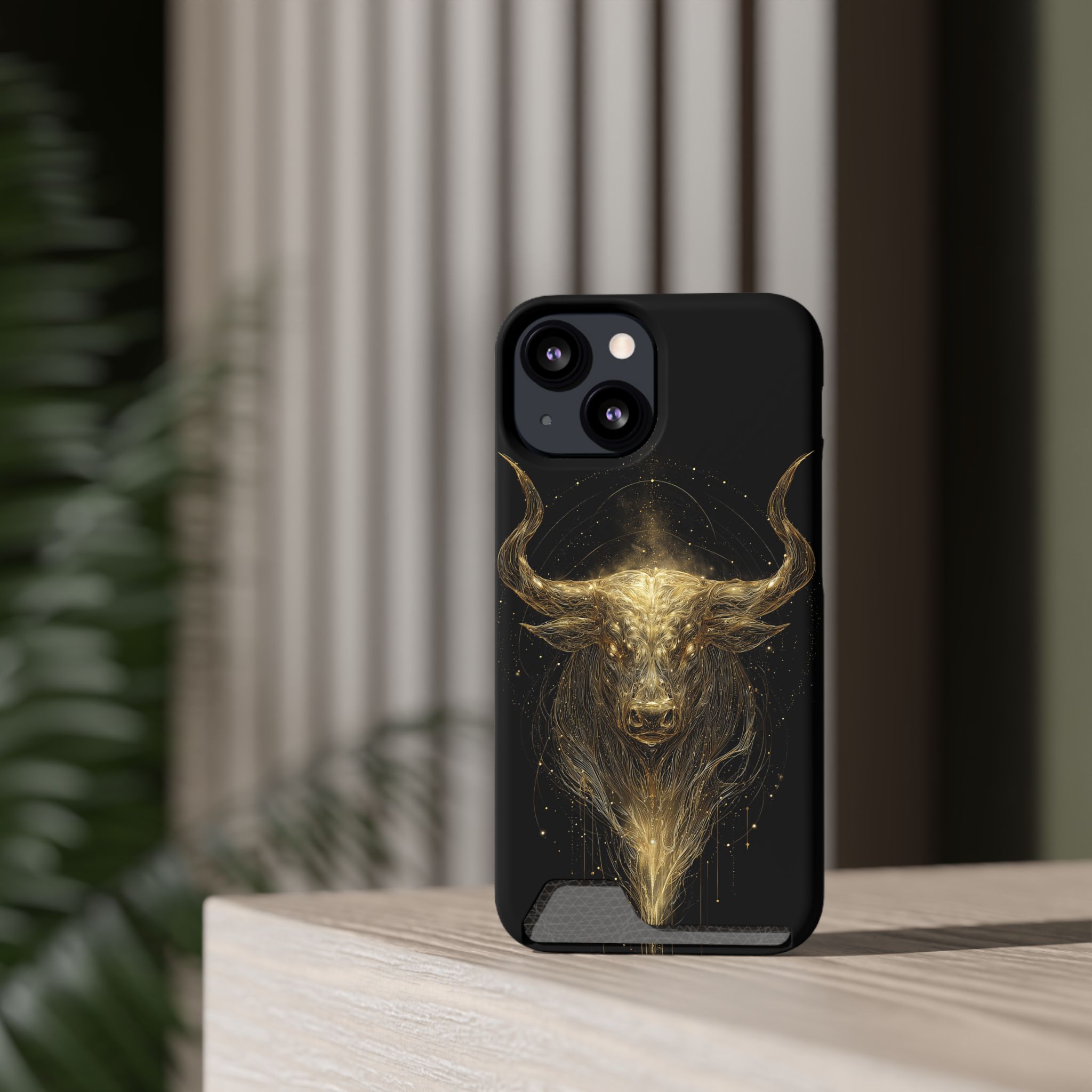 Taurus Zodiac Phone Case with Card Holder – Celestial Gold Bull - Image 40