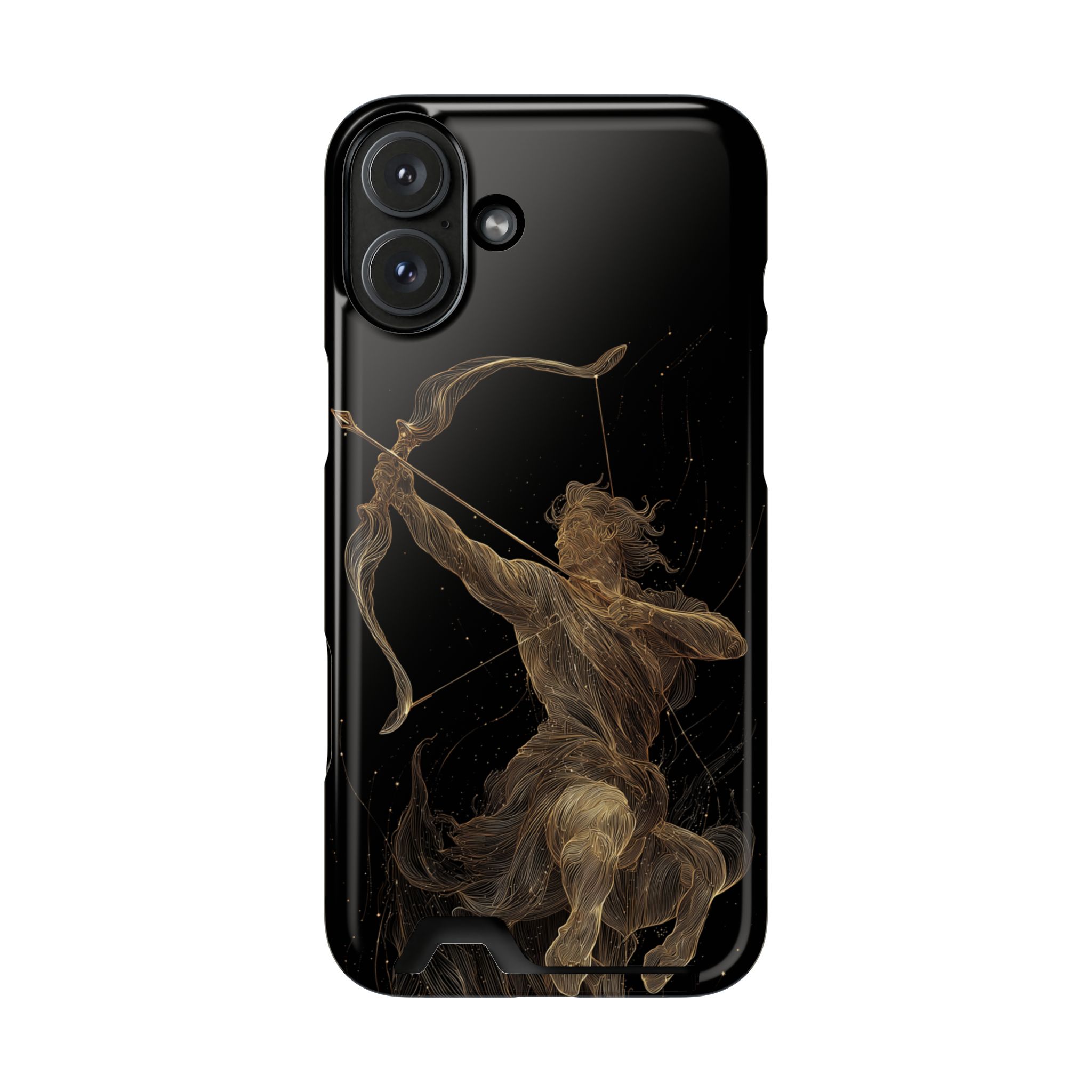 Sagittarius Zodiac Phone Case with Card Holder – Celestial Gold Archer - Image 109