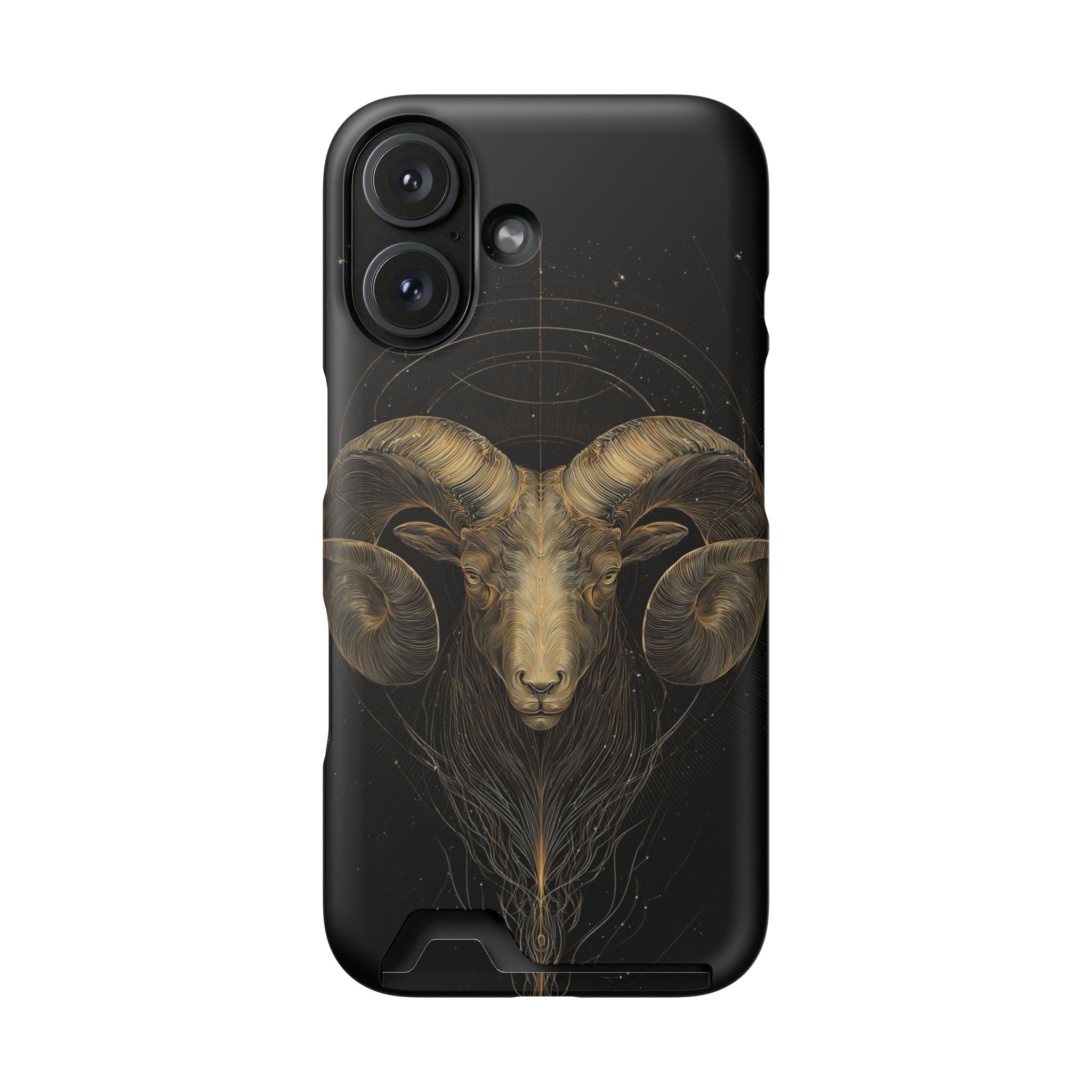Aries Zodiac Phone Case with Card Holder – Celestial Gold Constellation - Image 106