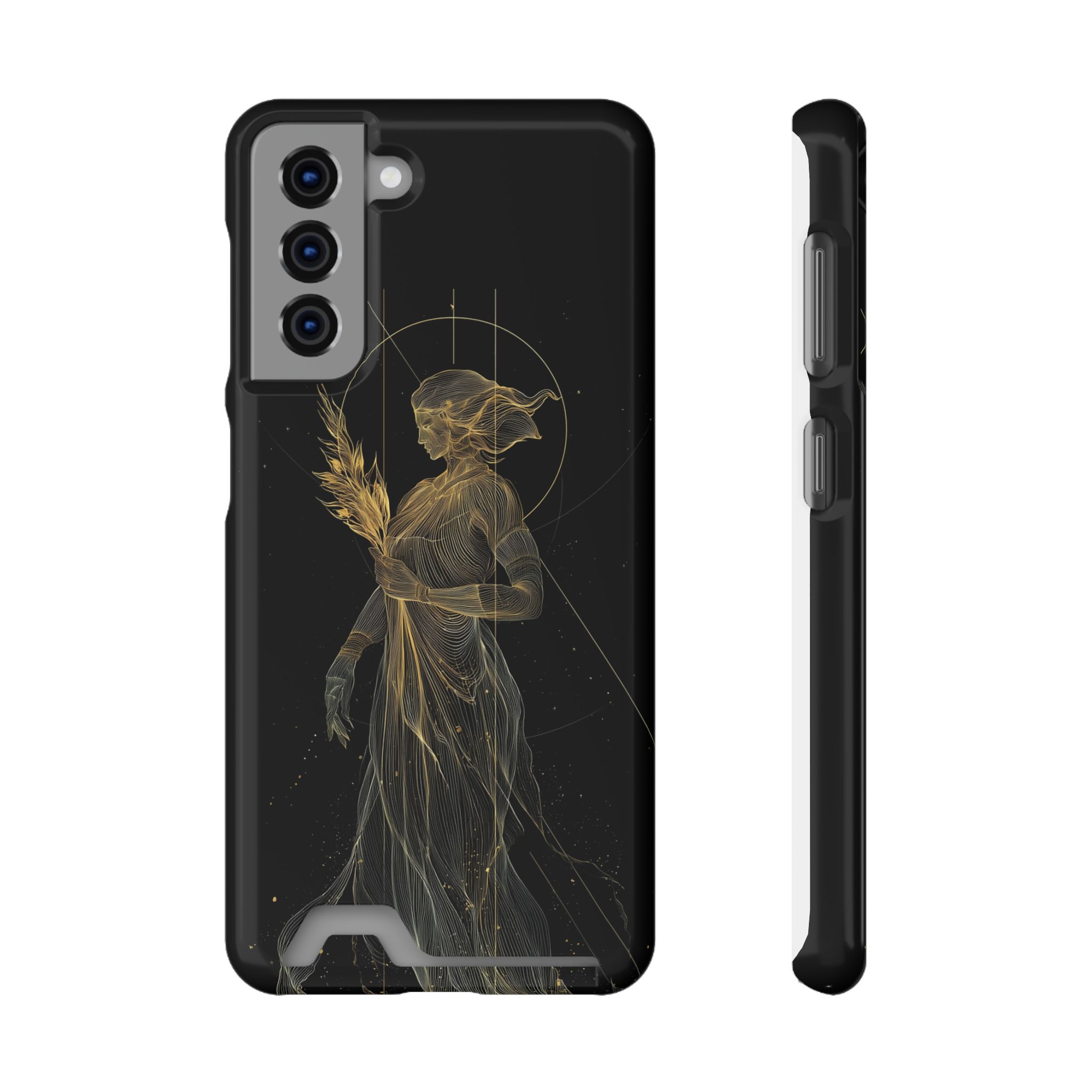 Virgo Zodiac Phone Case with Card Holder – Celestial Gold Maiden - Image 57