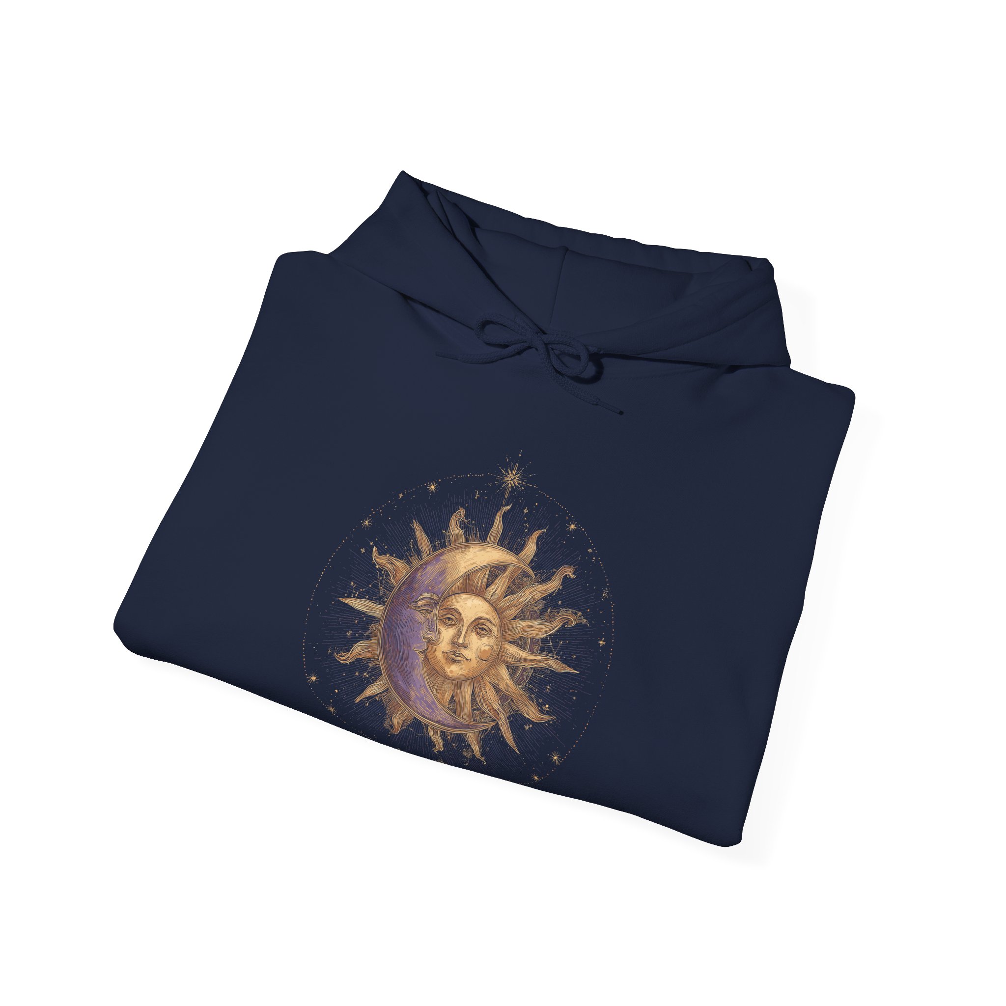 Celestial Sun & Moon Hoodie – Gold Cosmic Astrology Unisex Jumper - Image 8