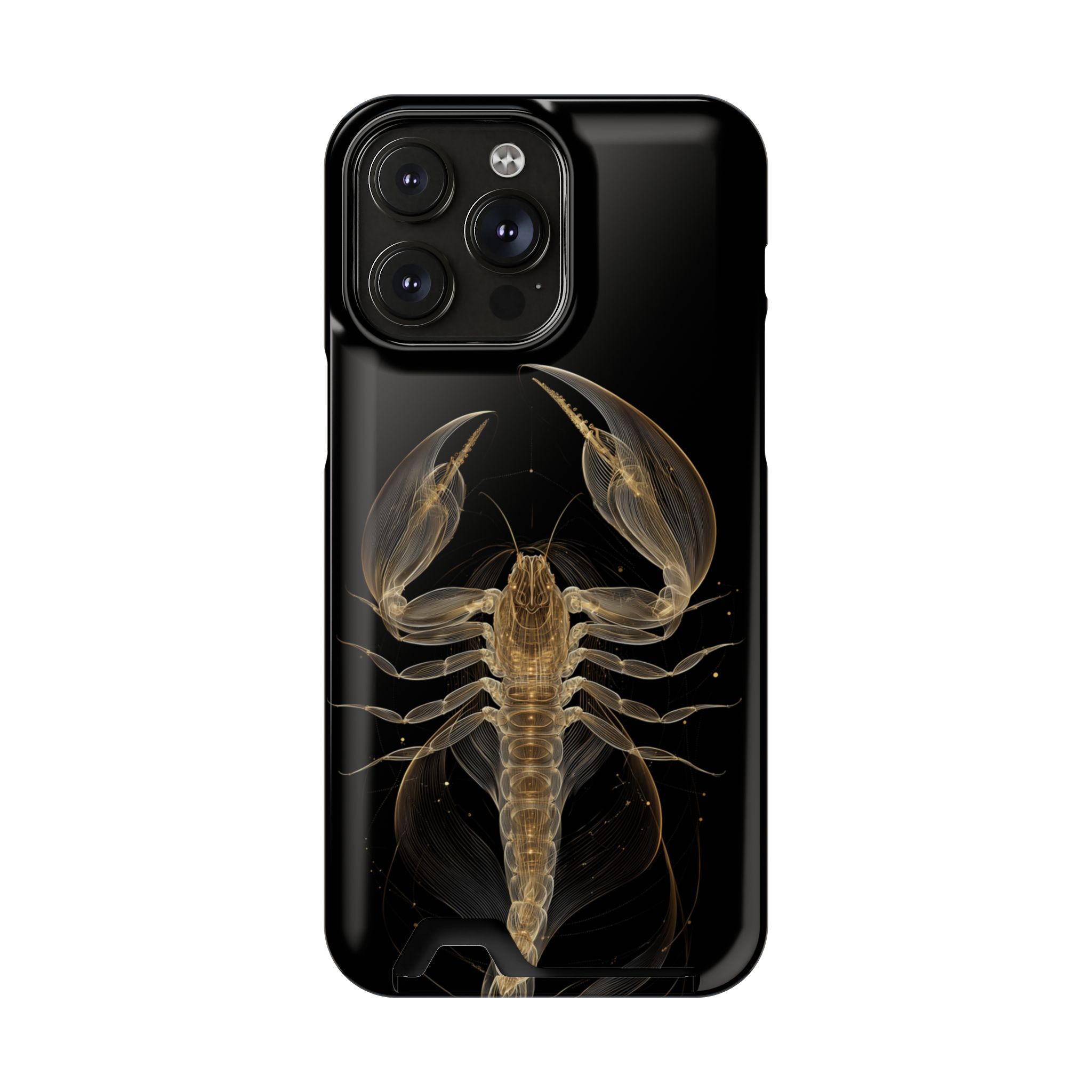 Scorpio Zodiac Phone Case with Card Holder – Celestial Gold Scorpion - Image 96
