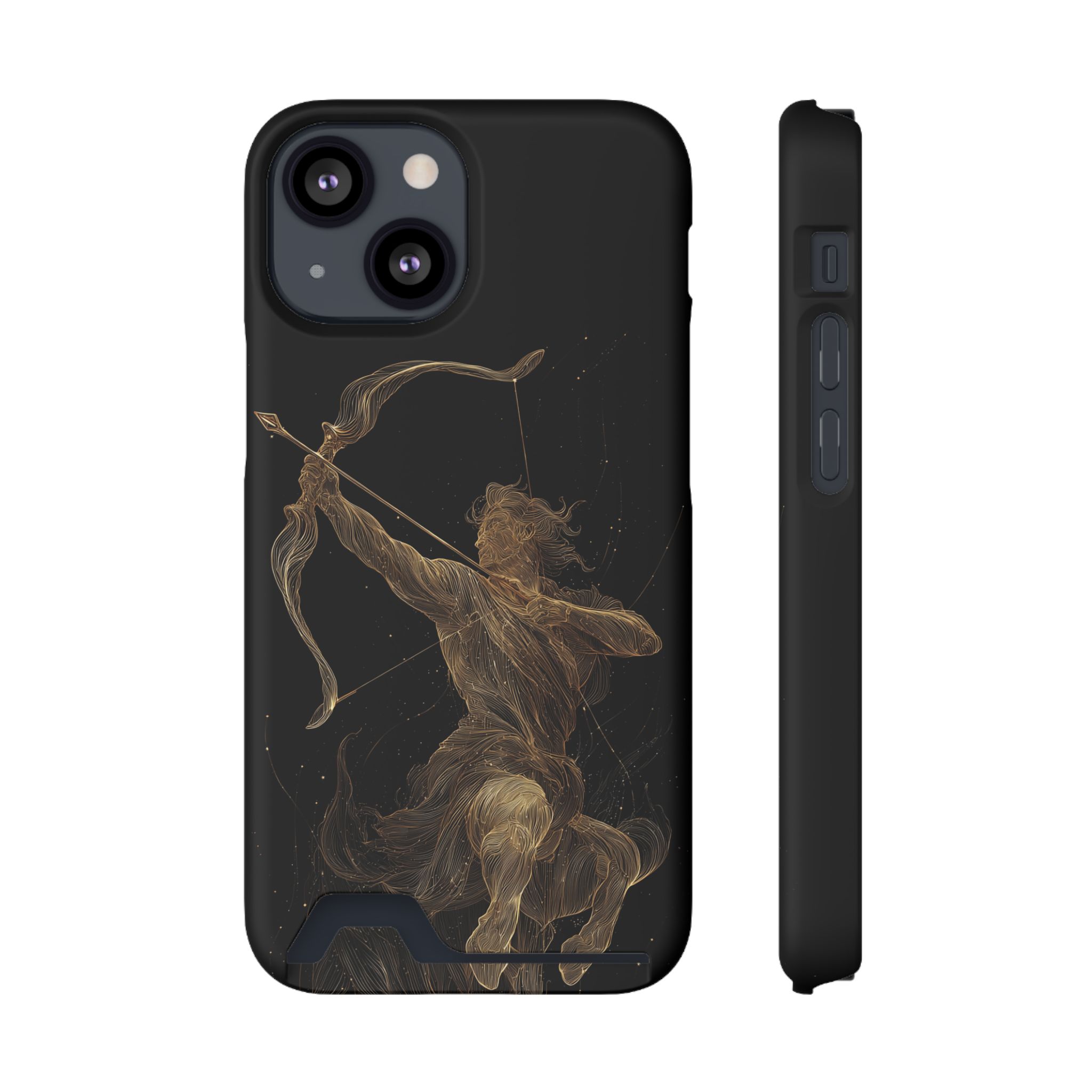 Sagittarius Zodiac Phone Case with Card Holder – Celestial Gold Archer - Image 37