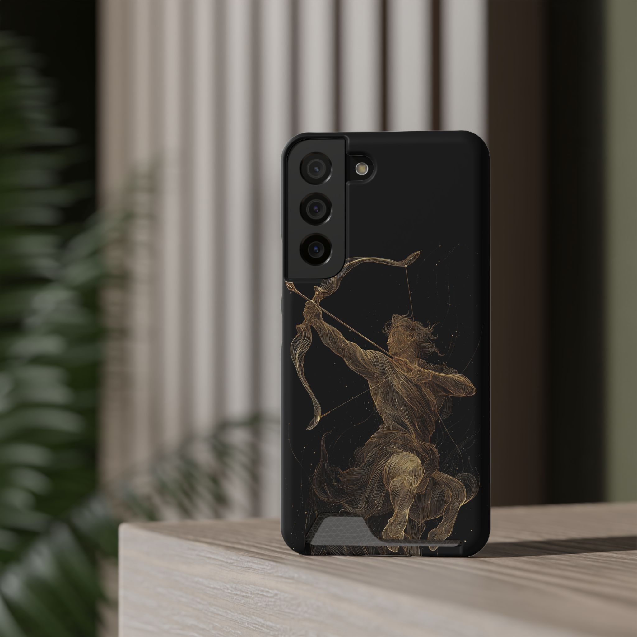 Sagittarius Zodiac Phone Case with Card Holder – Celestial Gold Archer - Image 8