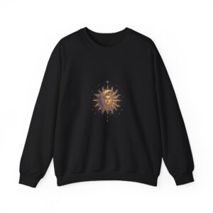 Celestial Sun & Moon Sweatshirt – Gold Cosmic Astrology Crewneck
