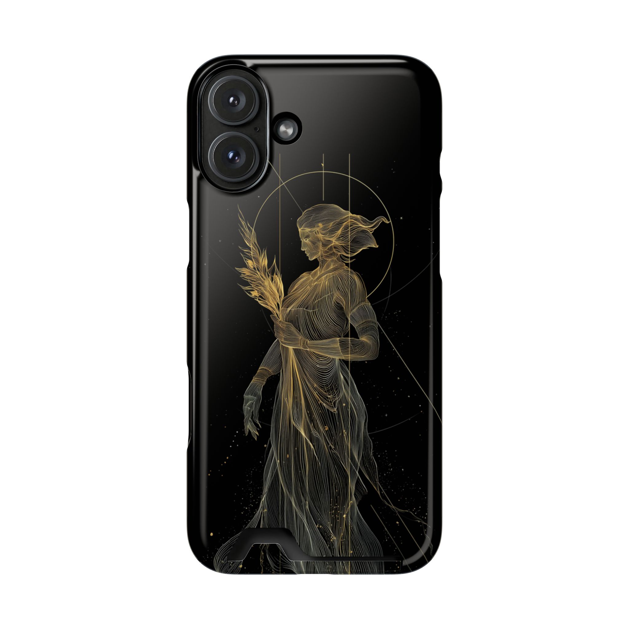 Virgo Zodiac Phone Case with Card Holder – Celestial Gold Maiden - Image 109