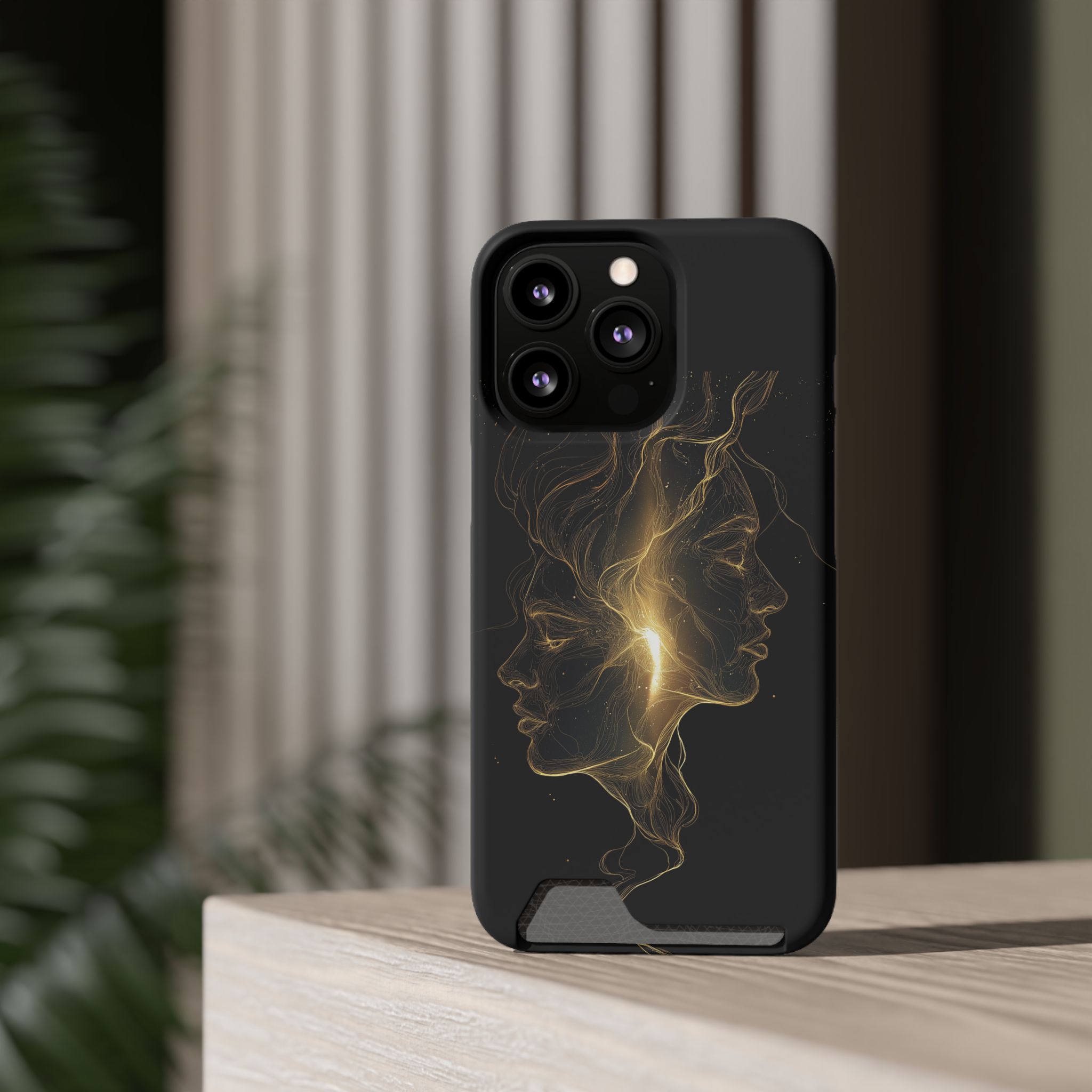 Gemini Zodiac Phone Case with Card Holder – Celestial Gold Twins - Image 48