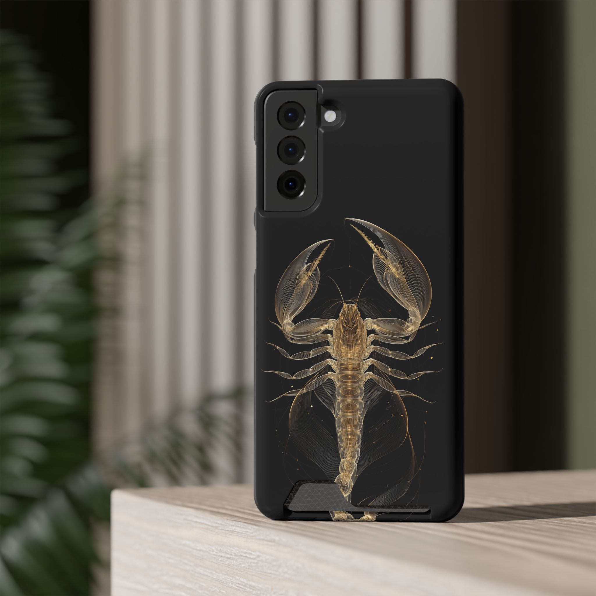 Scorpio Zodiac Phone Case with Card Holder – Celestial Gold Scorpion - Image 68