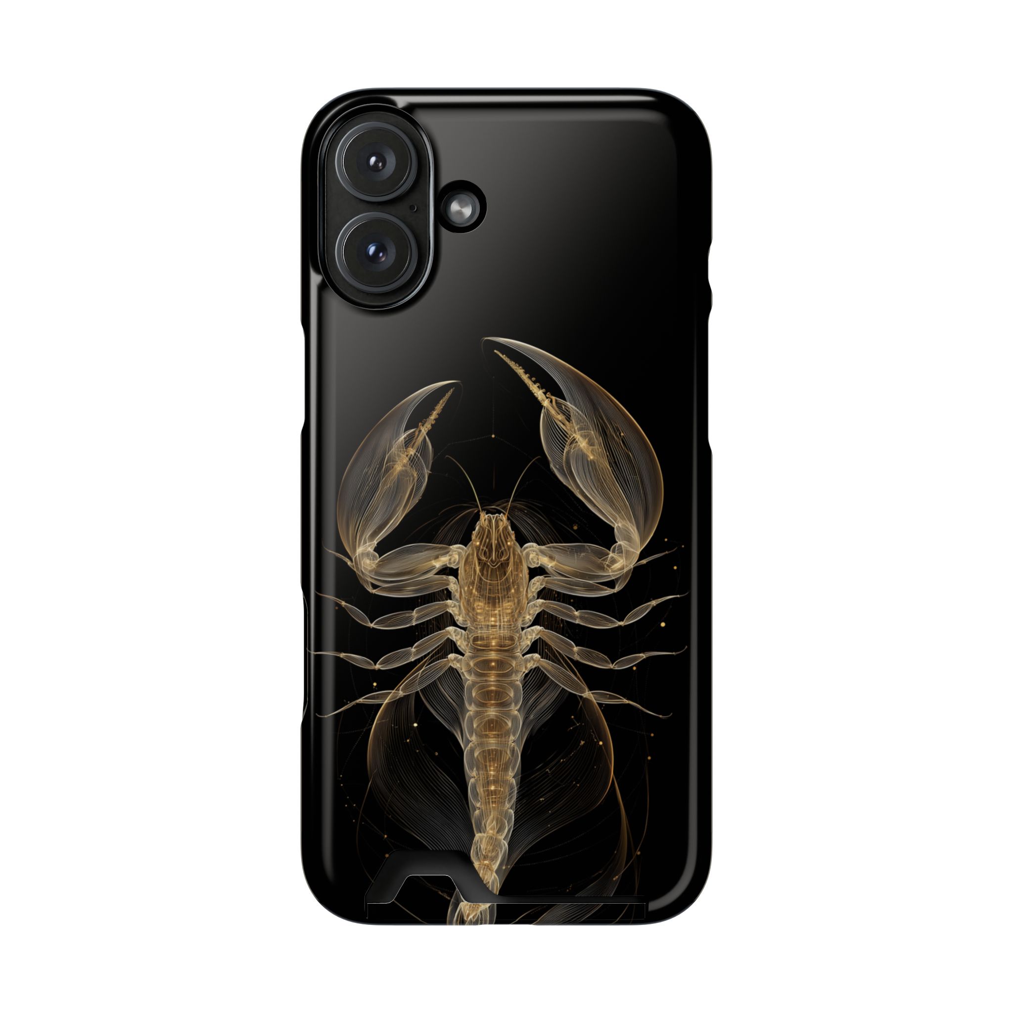 Scorpio Zodiac Phone Case with Card Holder – Celestial Gold Scorpion - Image 109