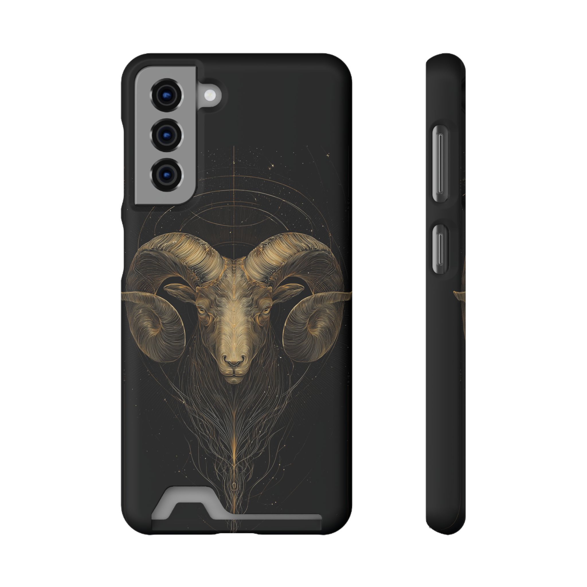 Aries Zodiac Phone Case with Card Holder – Celestial Gold Constellation - Image 61