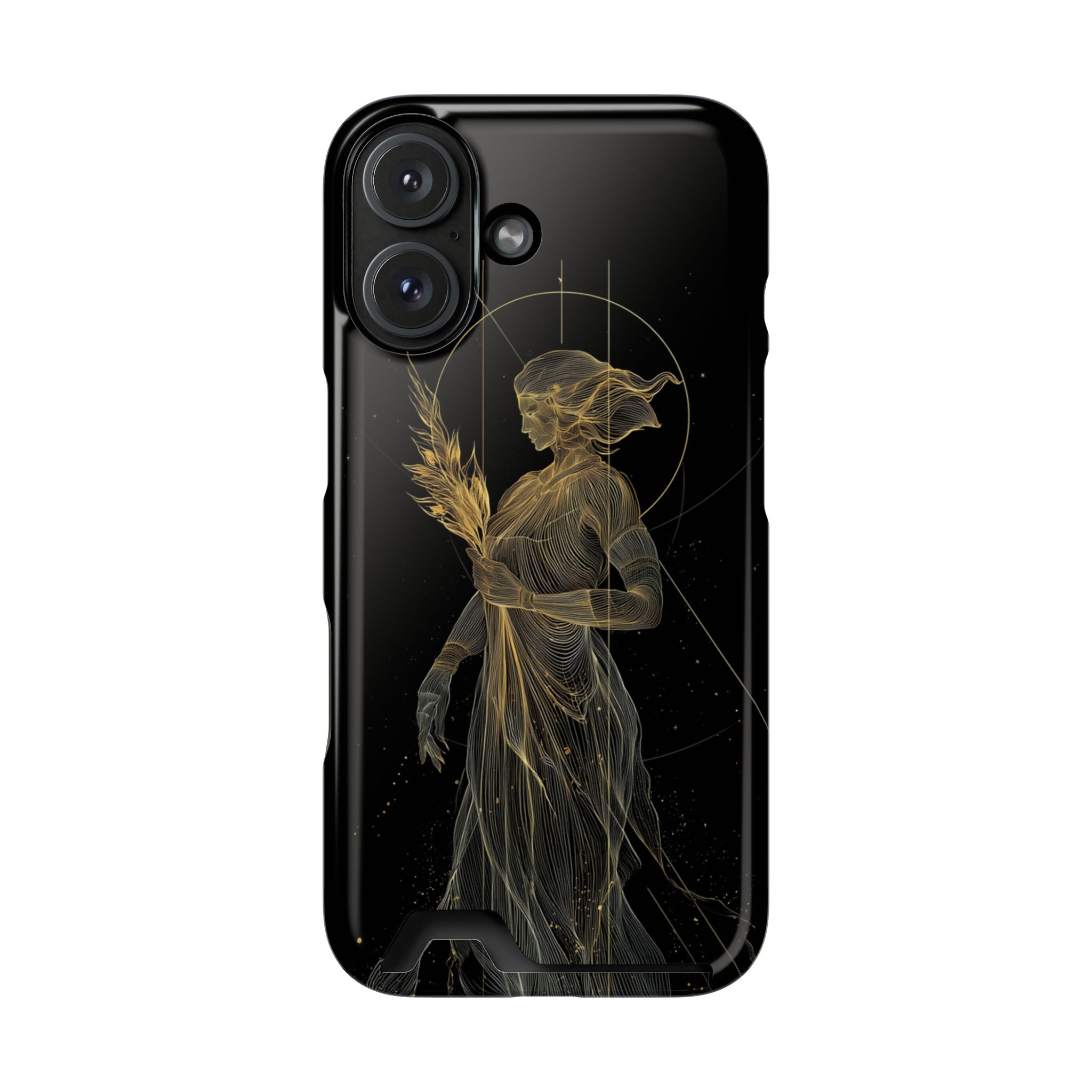 Virgo Zodiac Phone Case with Card Holder – Celestial Gold Maiden - Image 105