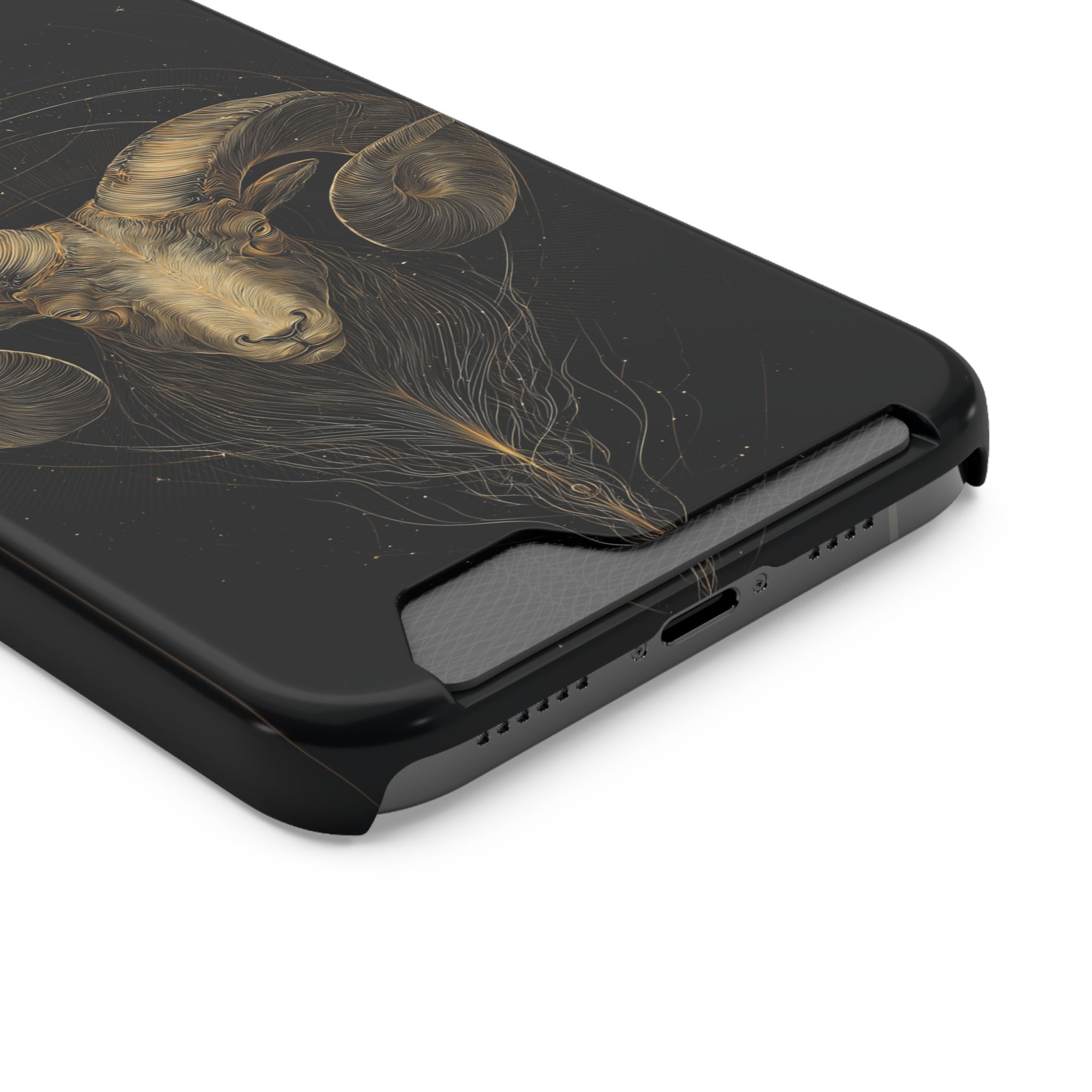Aries Zodiac Phone Case with Card Holder – Celestial Gold Constellation - Image 50