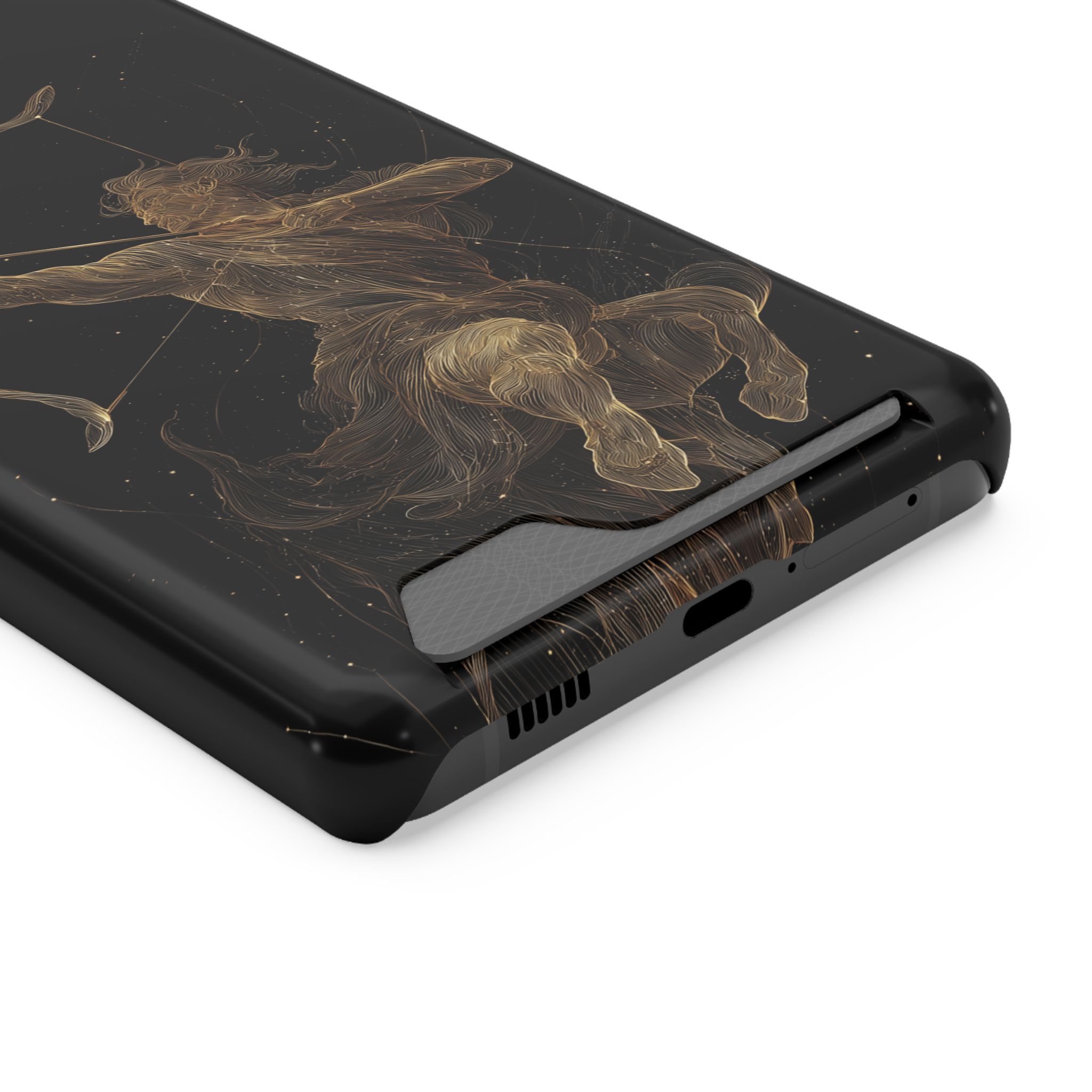 Sagittarius Zodiac Phone Case with Card Holder – Celestial Gold Archer - Image 74
