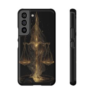 Libra Zodiac Phone Case with Card Holder – Celestial Gold Scales