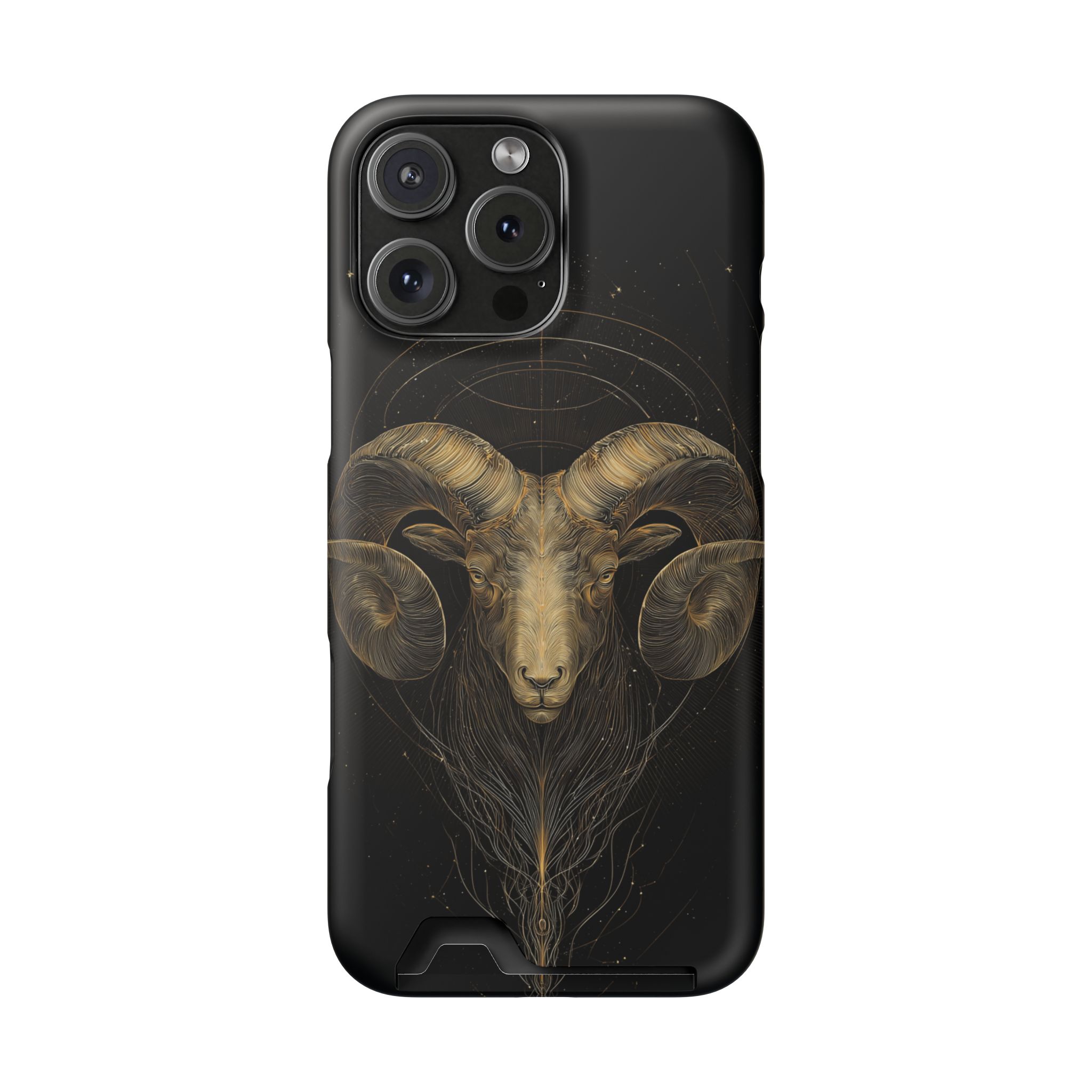Aries Zodiac Phone Case with Card Holder – Celestial Gold Constellation - Image 112