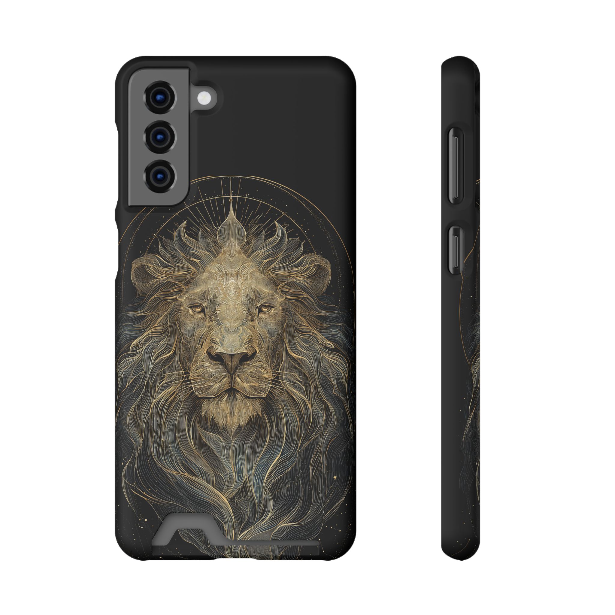 Leo Zodiac Phone Case with Card Holder – Celestial Gold Lion - Image 69