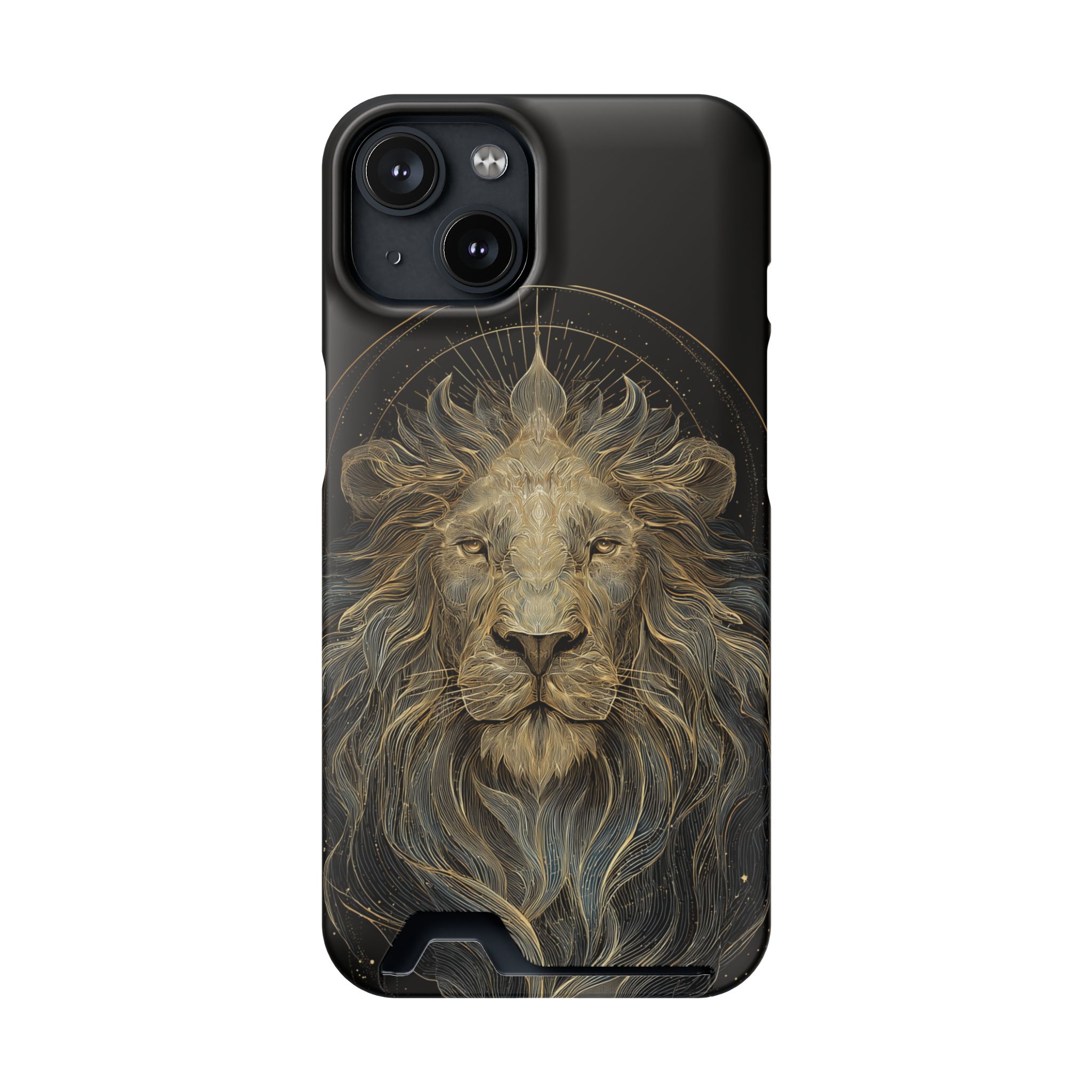Leo Zodiac Phone Case with Card Holder – Celestial Gold Lion - Image 89