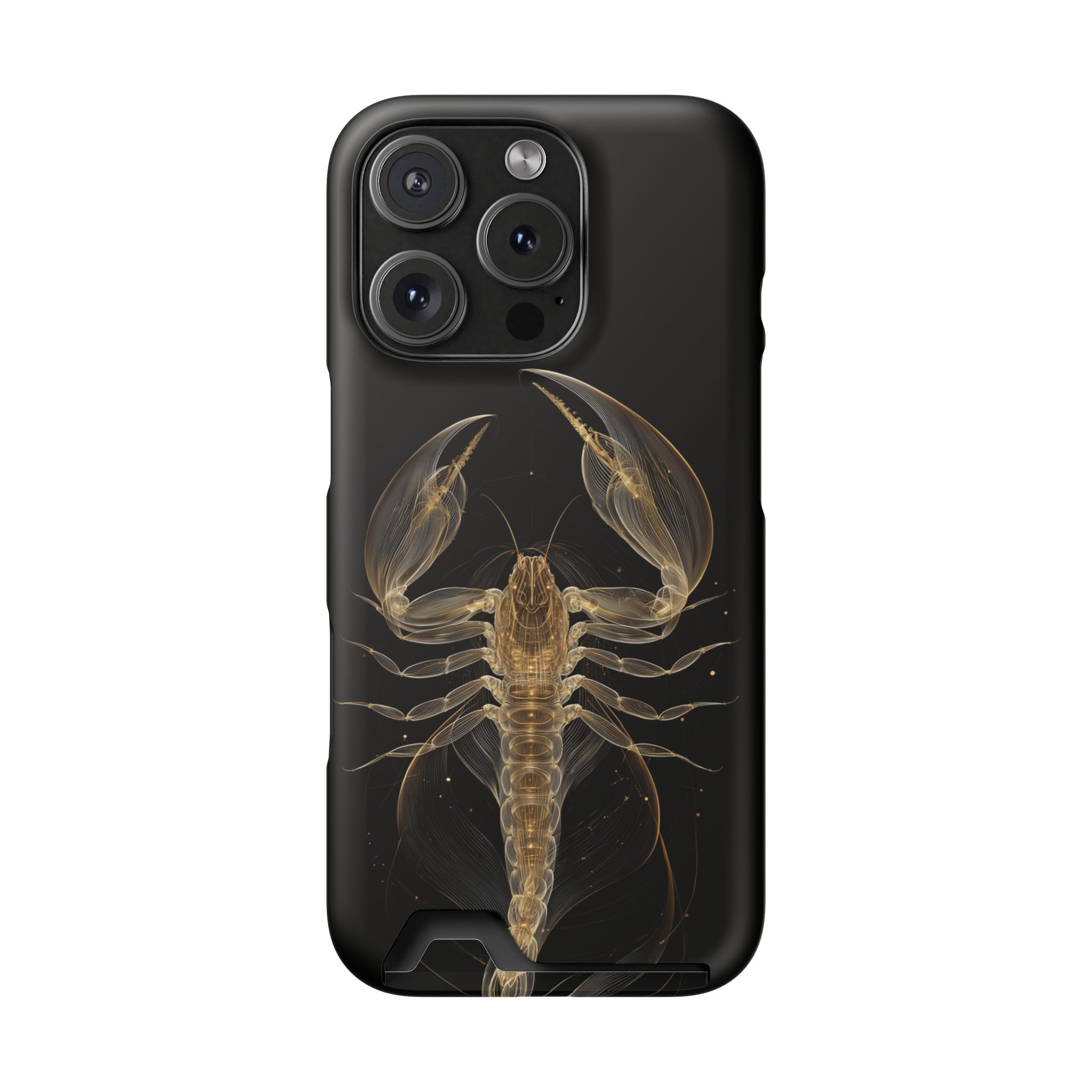 Scorpio Zodiac Phone Case with Card Holder – Celestial Gold Scorpion - Image 108