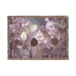 Ethereal Forest Woven Blanket – Soft Cosmic Botanical Throw