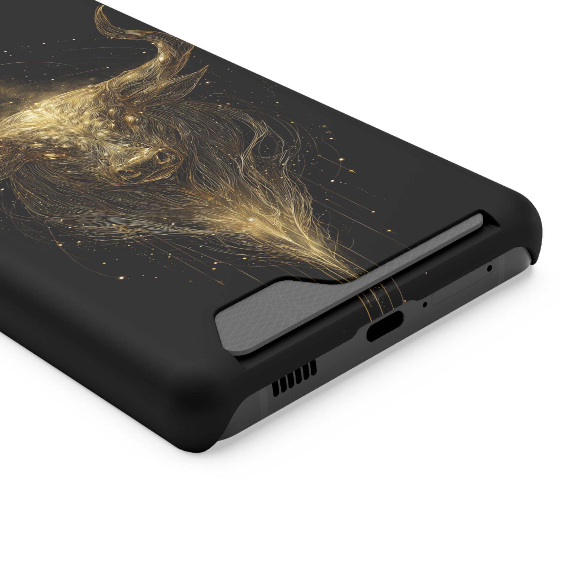 Taurus Zodiac Phone Case with Card Holder – Celestial Gold Bull - Image 78