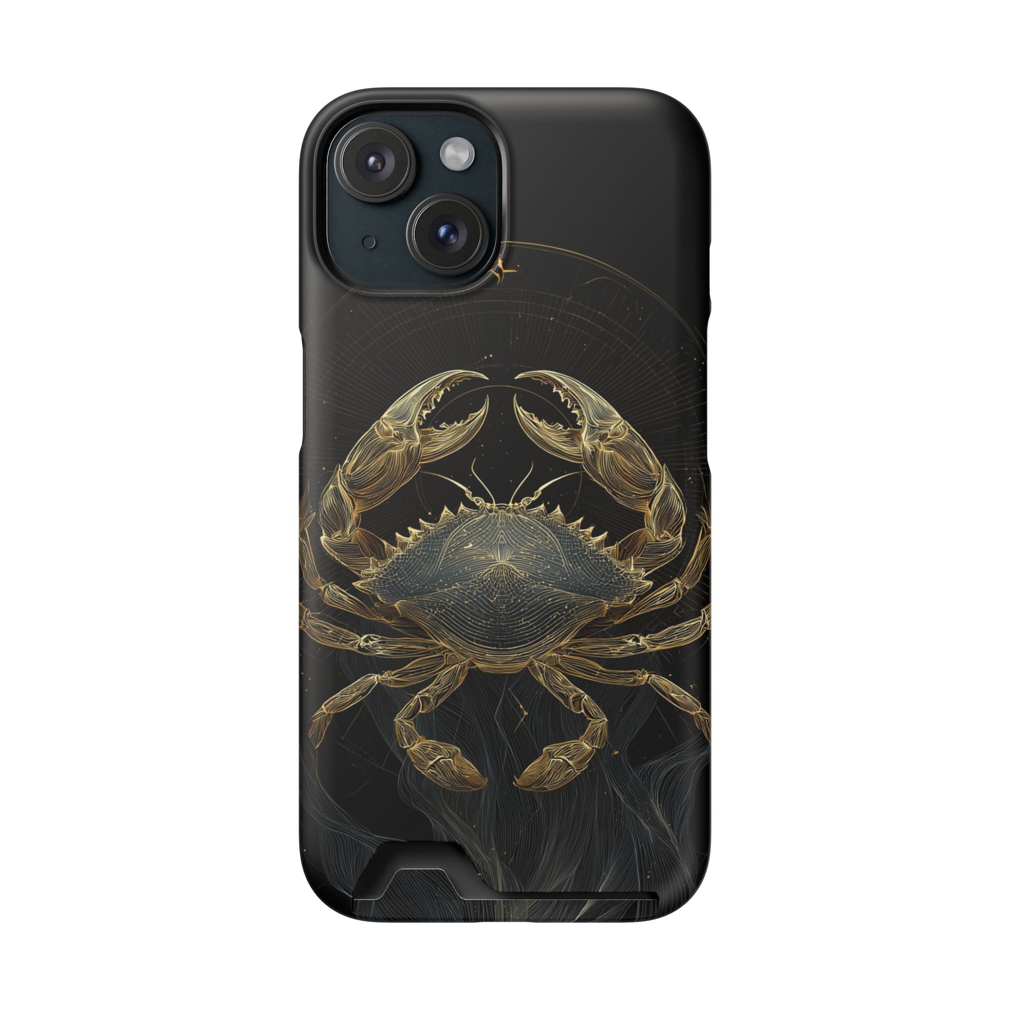 Cancer Zodiac Phone Case with Card Holder – Celestial Gold Crab - Image 98