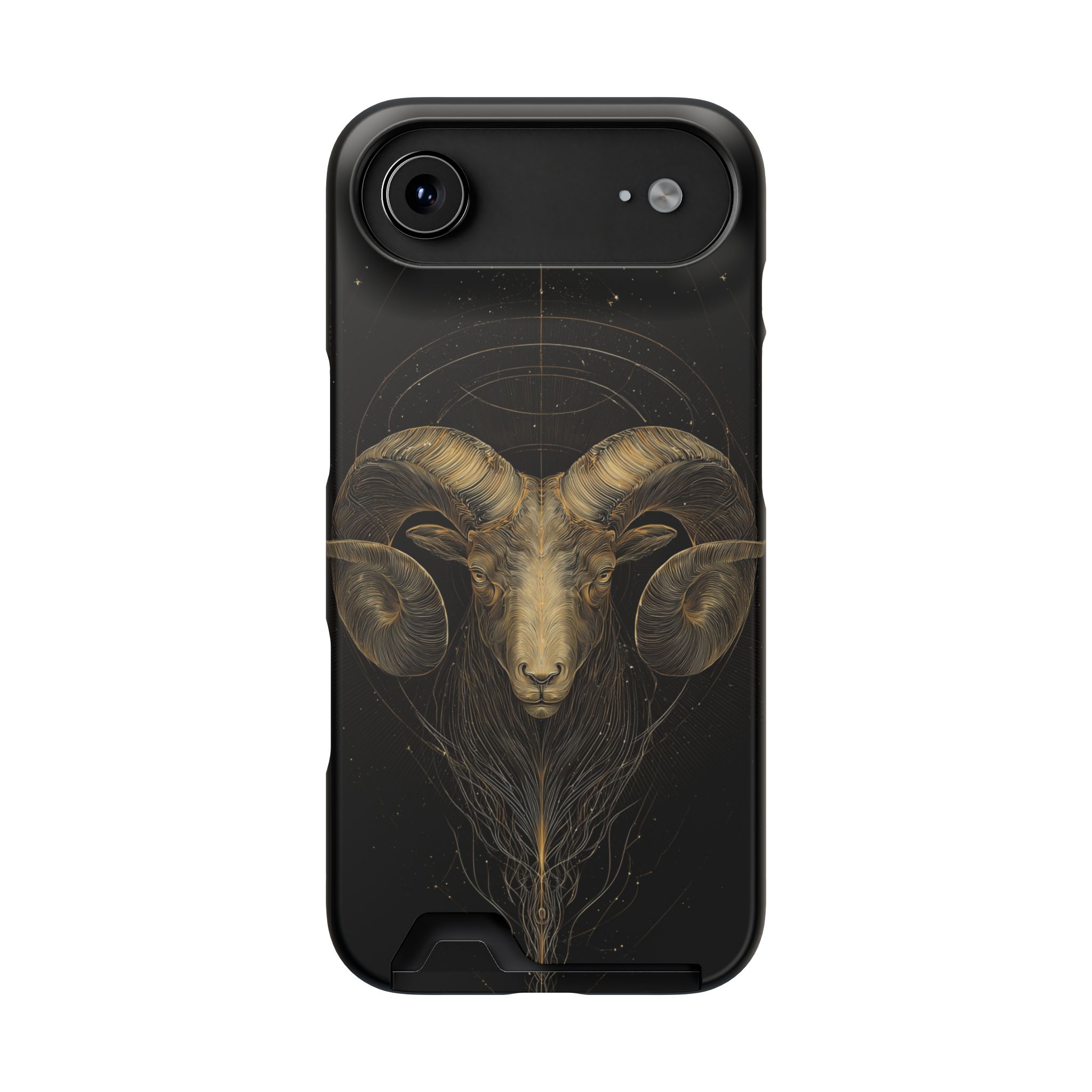 Aries Zodiac Phone Case with Card Holder – Celestial Gold Constellation - Image 82
