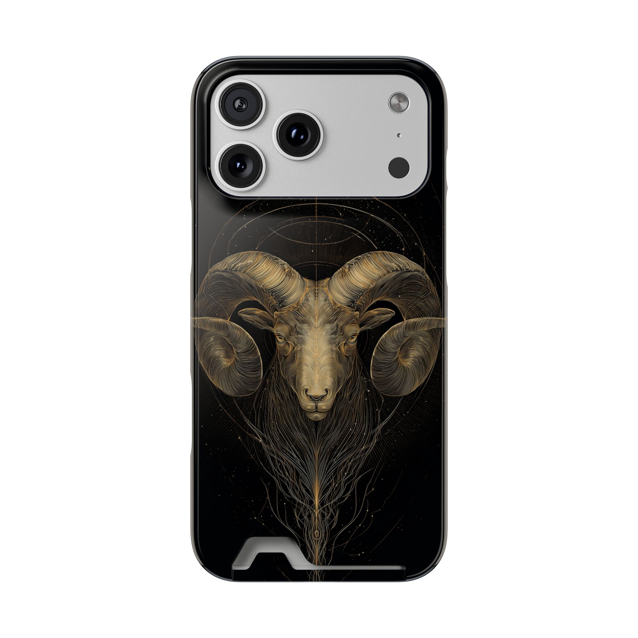Aries Zodiac Phone Case with Card Holder – Celestial Gold Constellation - Image 88