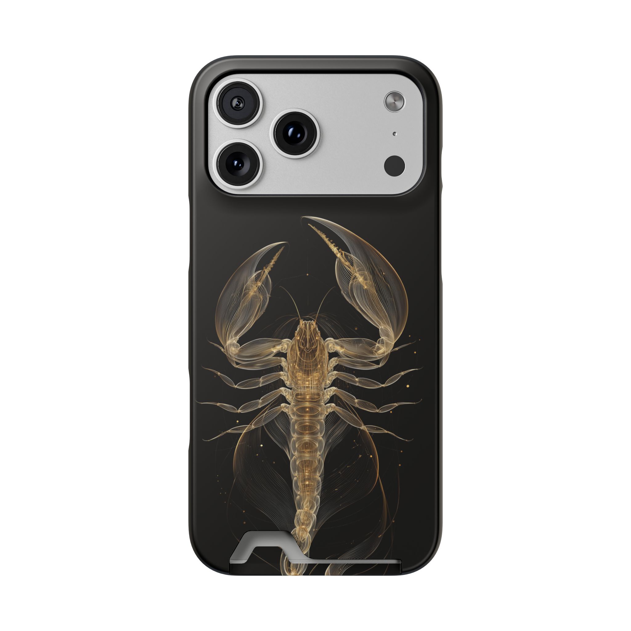 Scorpio Zodiac Phone Case with Card Holder – Celestial Gold Scorpion - Image 84