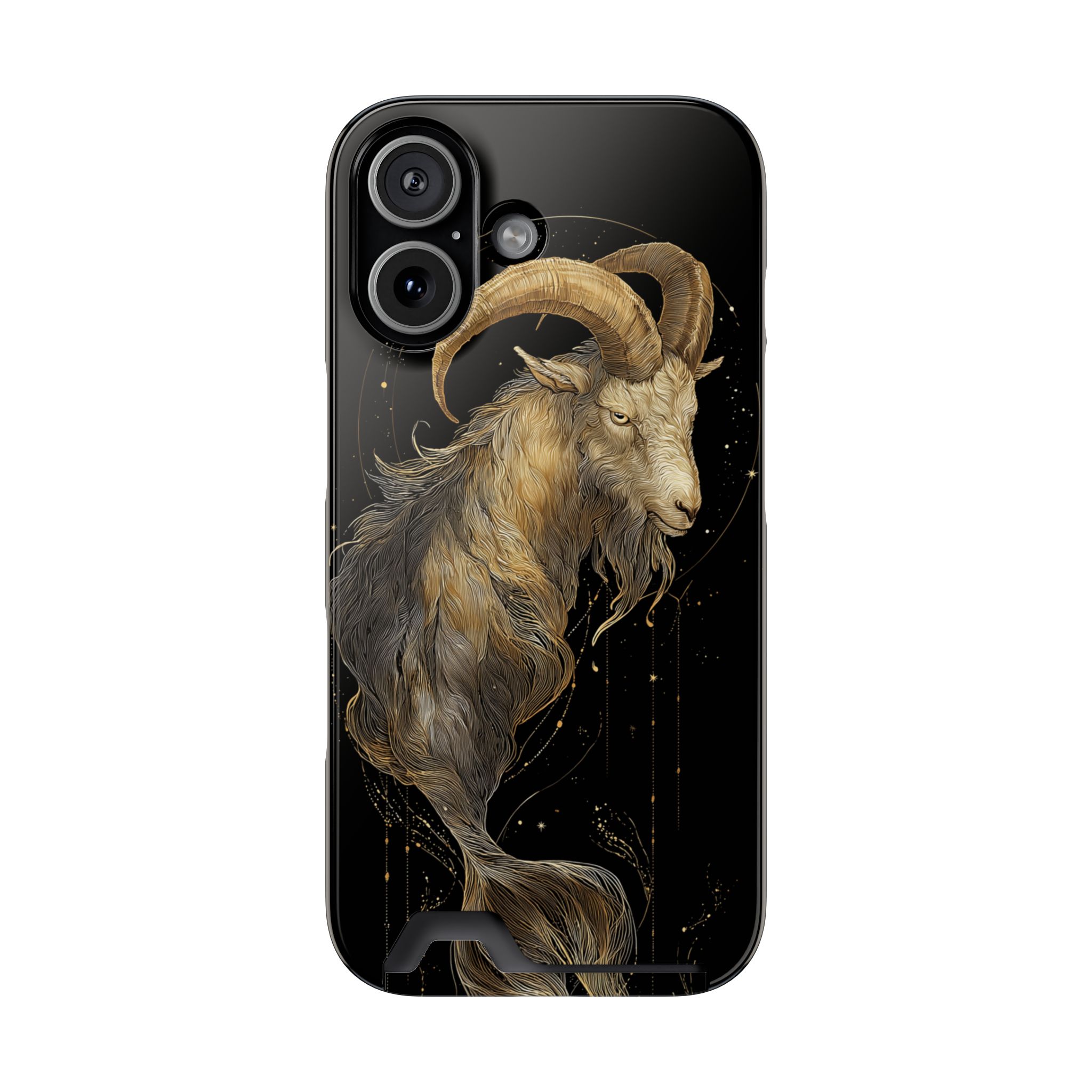 Capricorn Zodiac Phone Case with Card Holder – Celestial Gold Sea-Goat - Image 85