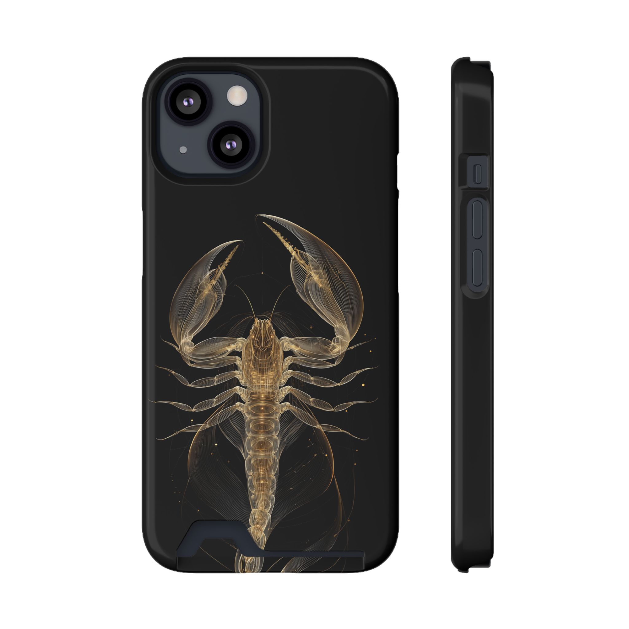 Scorpio Zodiac Phone Case with Card Holder – Celestial Gold Scorpion - Image 25