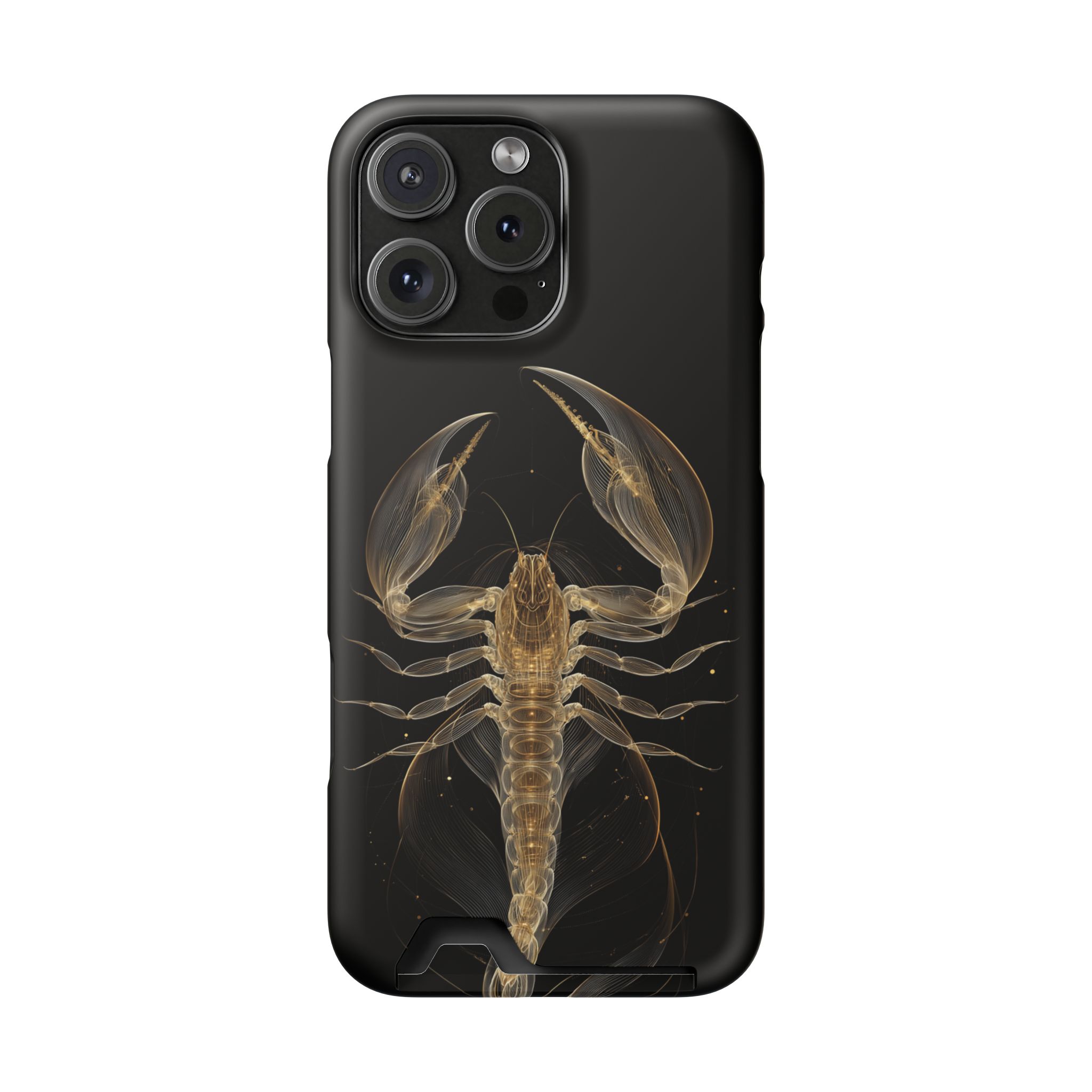 Scorpio Zodiac Phone Case with Card Holder – Celestial Gold Scorpion - Image 112