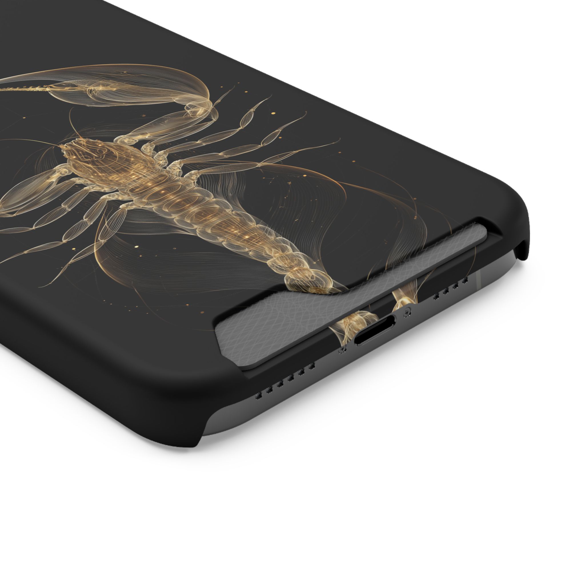 Scorpio Zodiac Phone Case with Card Holder – Celestial Gold Scorpion - Image 54