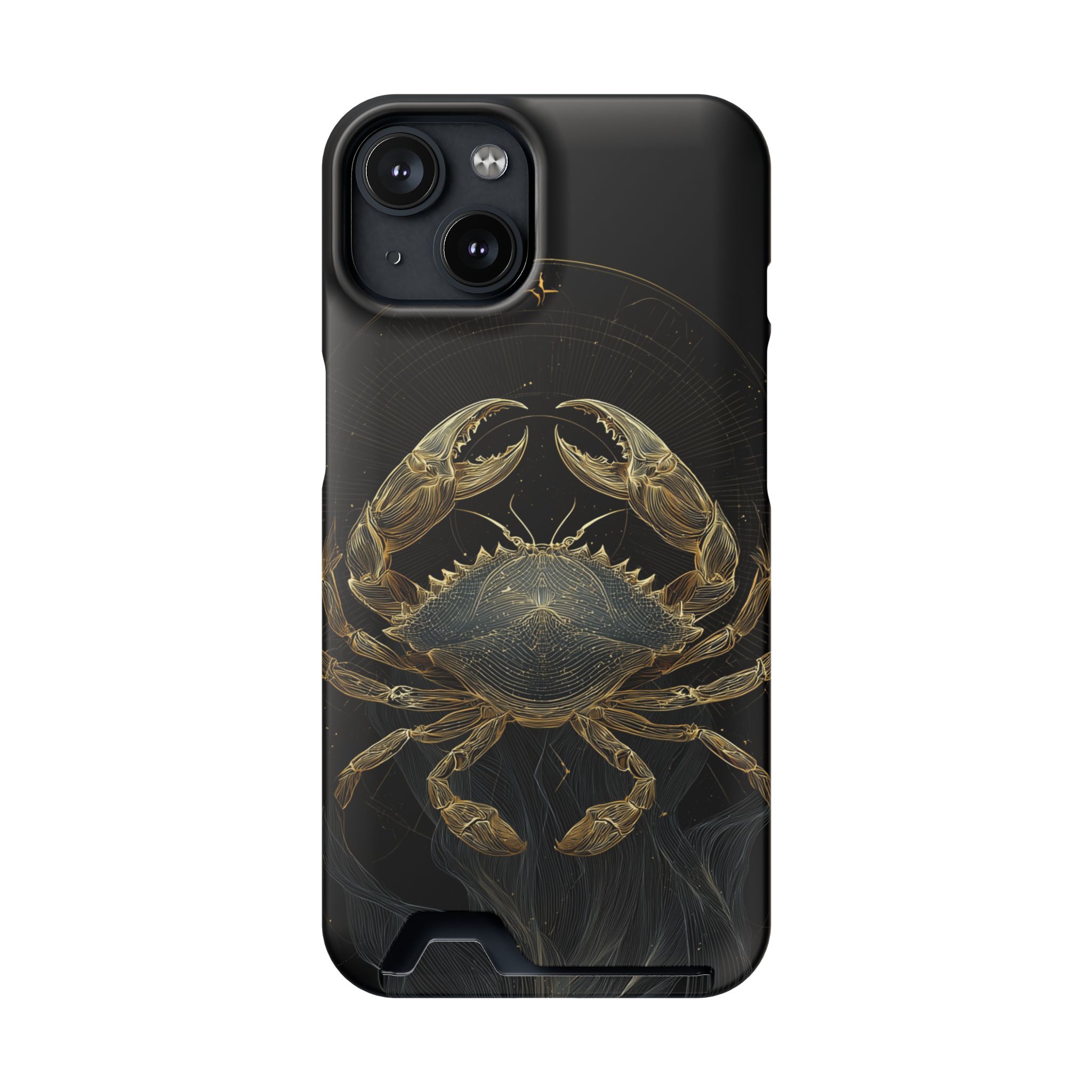 Cancer Zodiac Phone Case with Card Holder – Celestial Gold Crab - Image 89