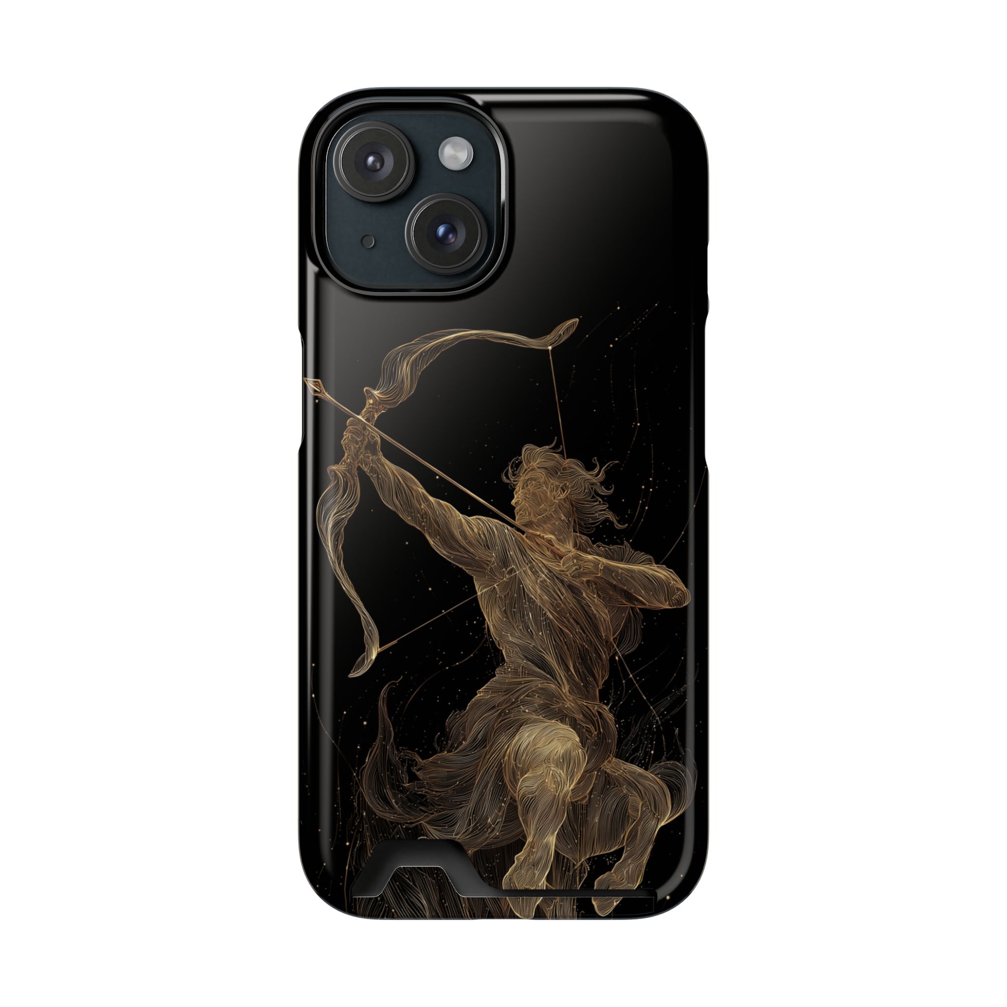 Sagittarius Zodiac Phone Case with Card Holder – Celestial Gold Archer - Image 97