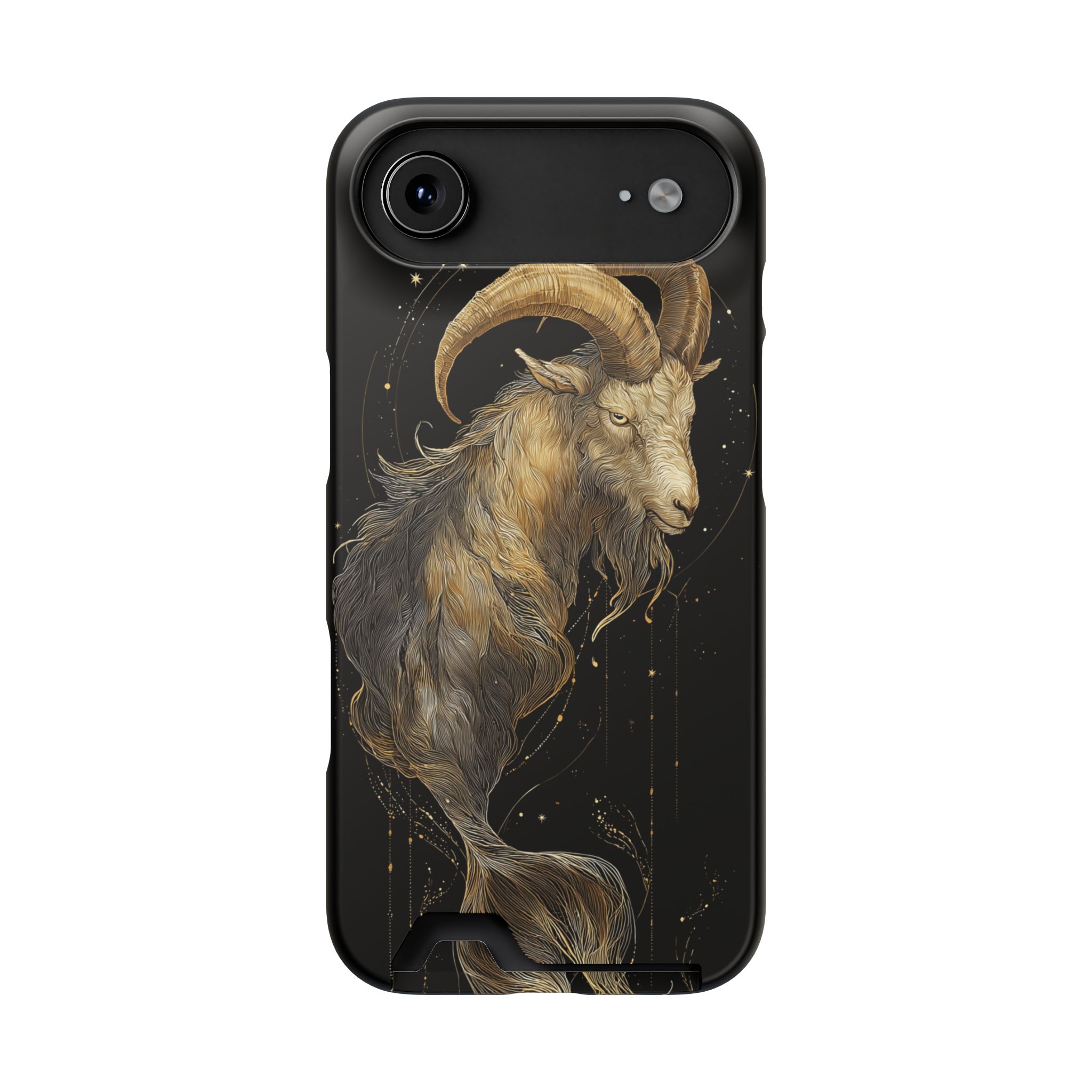 Capricorn Zodiac Phone Case with Card Holder – Celestial Gold Sea-Goat - Image 82