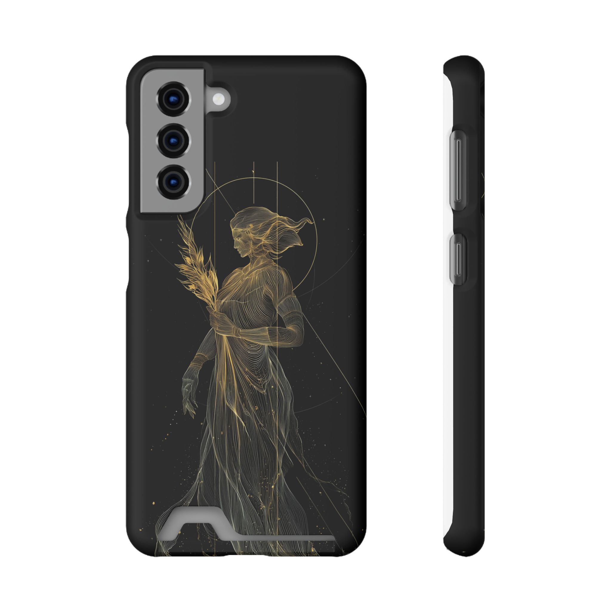 Virgo Zodiac Phone Case with Card Holder – Celestial Gold Maiden - Image 61