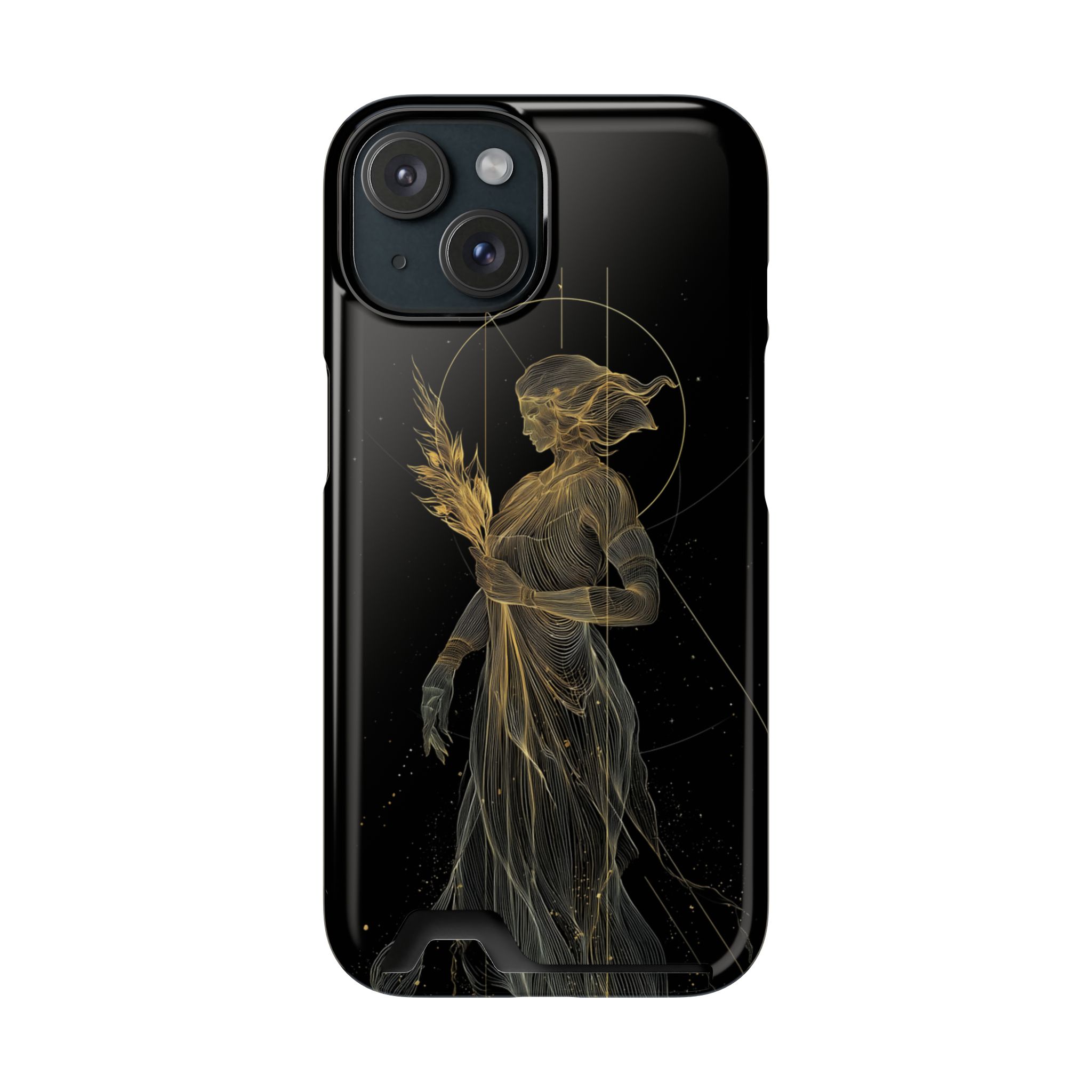 Virgo Zodiac Phone Case with Card Holder – Celestial Gold Maiden - Image 97