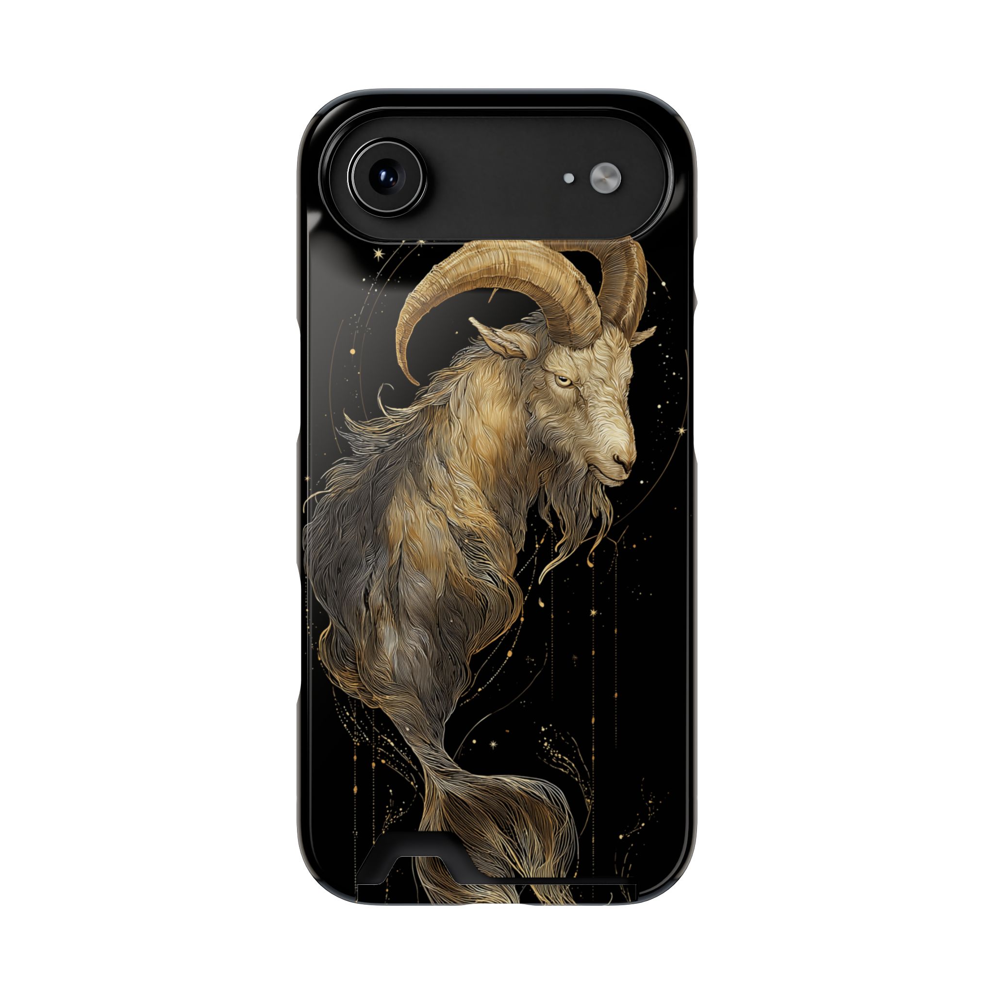 Capricorn Zodiac Phone Case with Card Holder – Celestial Gold Sea-Goat - Image 86